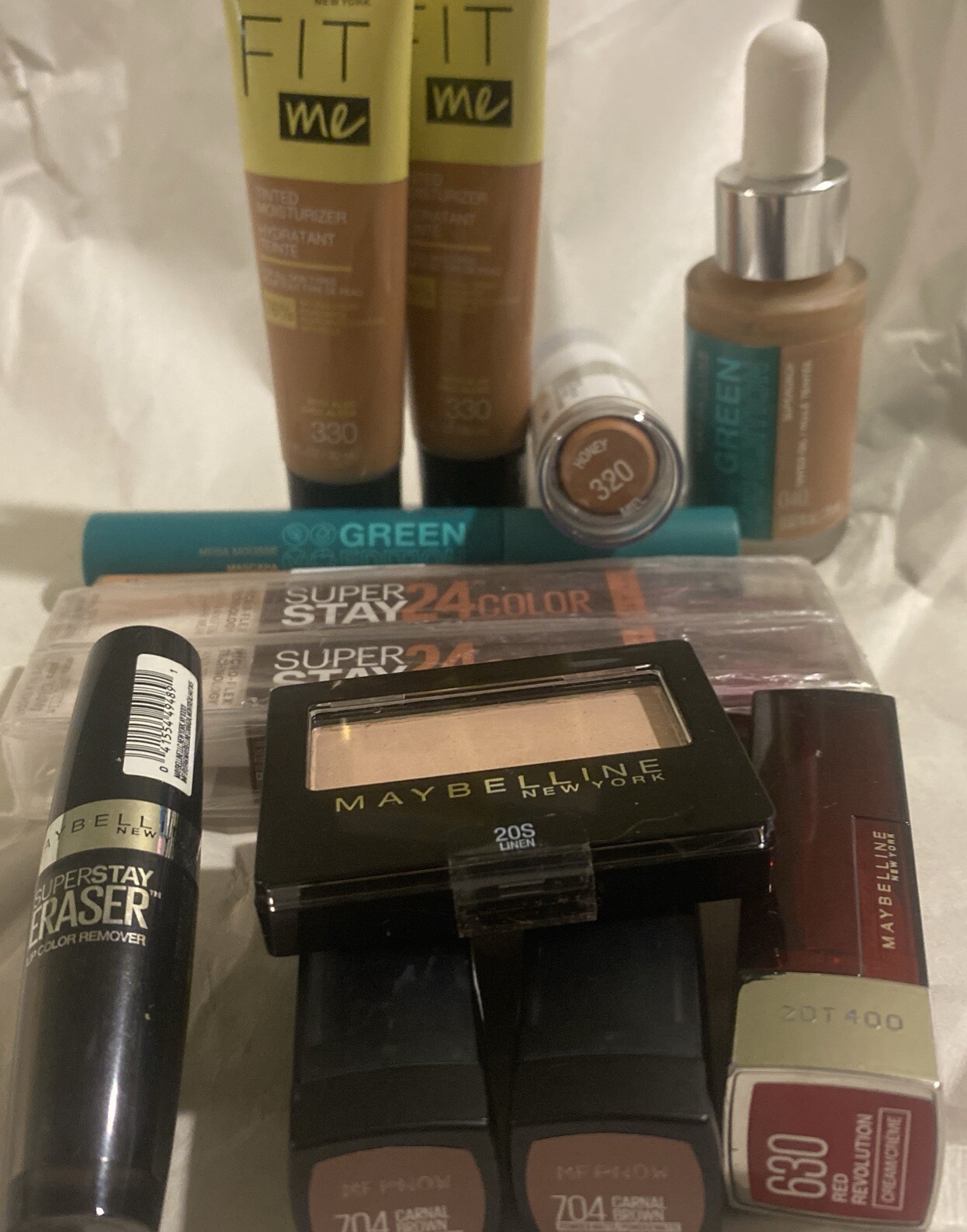 Maybelline Makeup Cosmetic Bundle Medium Tone Tinted FACE Eyes LIPSTICK & MORE🫦