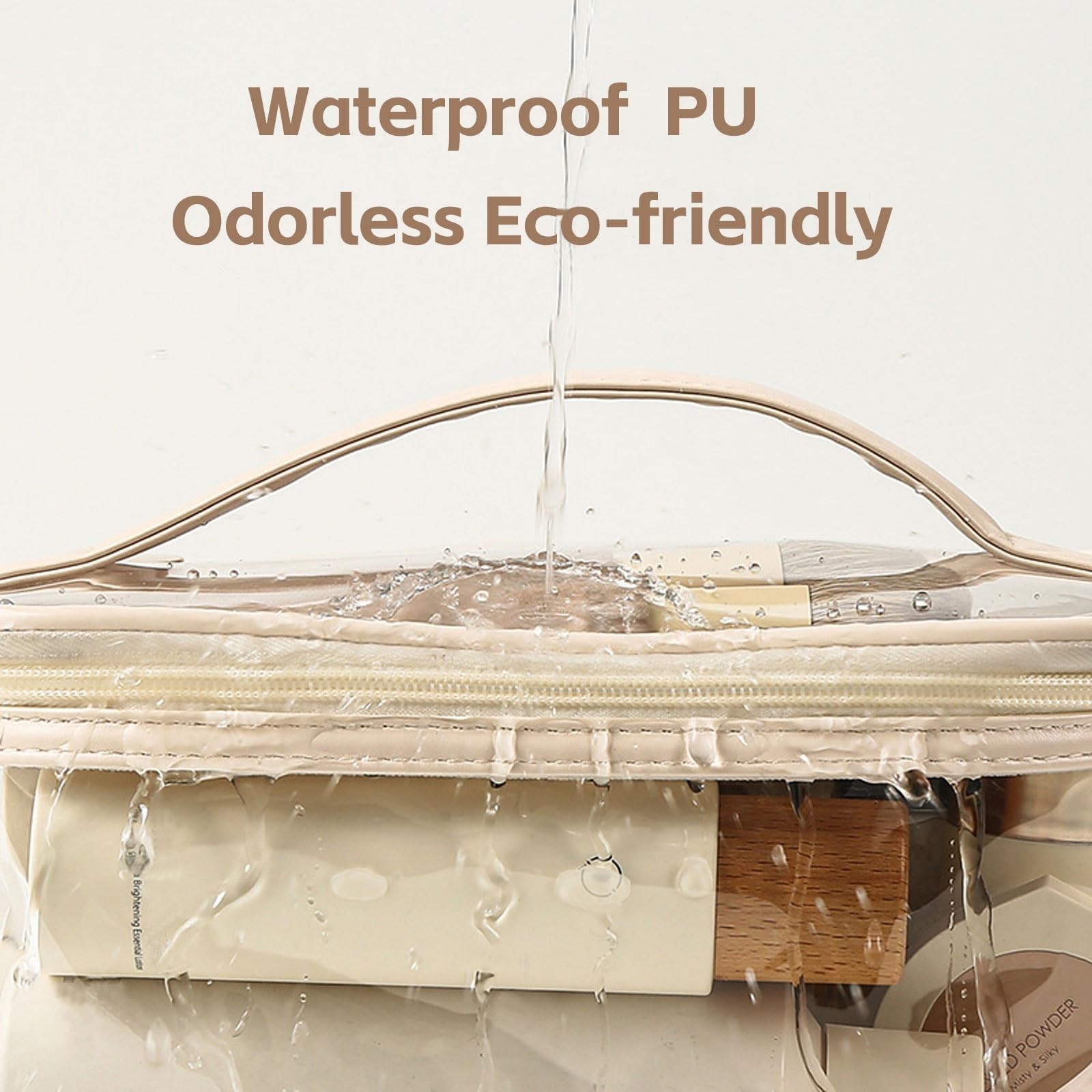 Large Clear Makeup Bag Big Cosmetic Bags Waterproof Toiletry Orangizer with H…