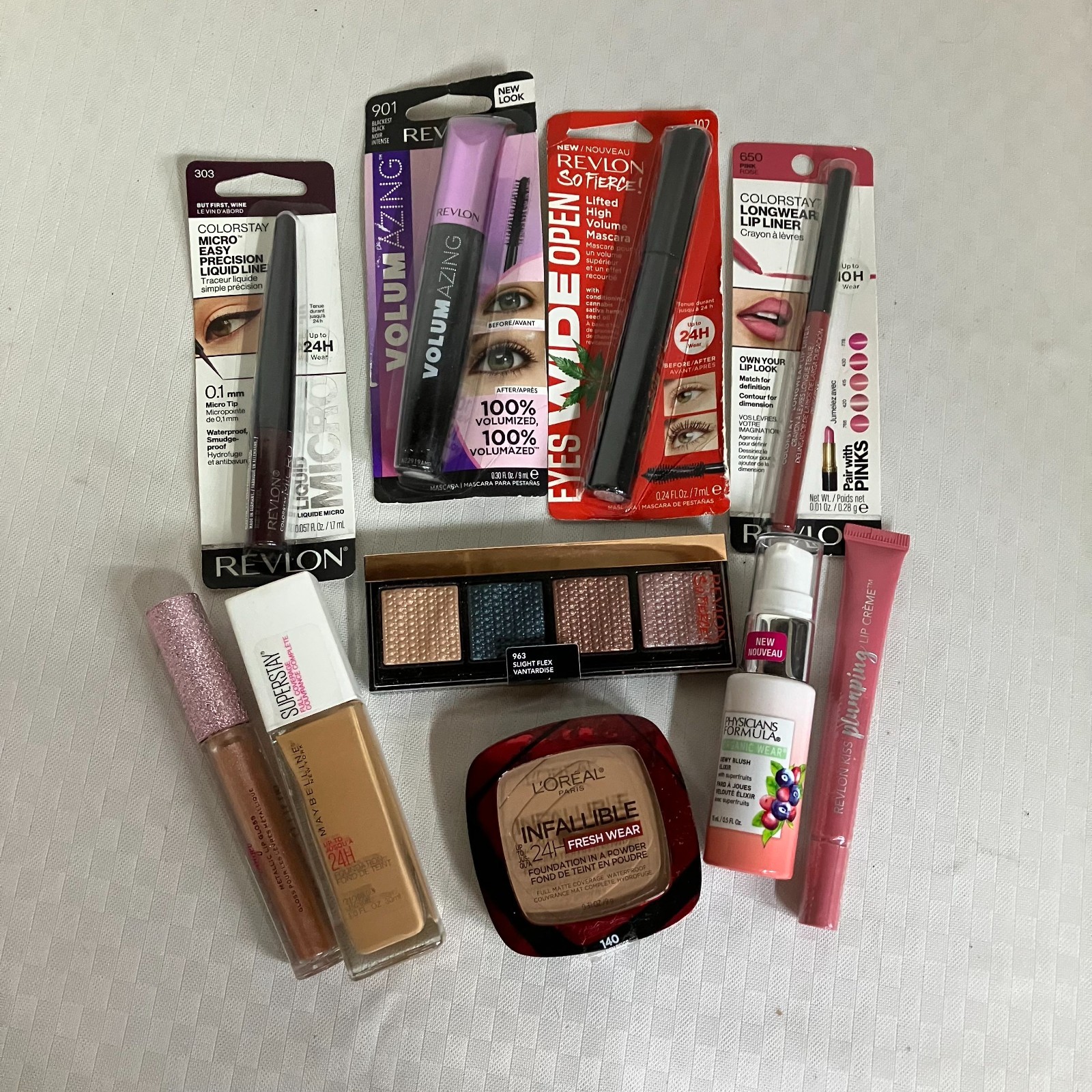 Revlon Maybelline L’Oréal Paris PF Full Face Kit Eye Lip 10-Piece Makeup Set New