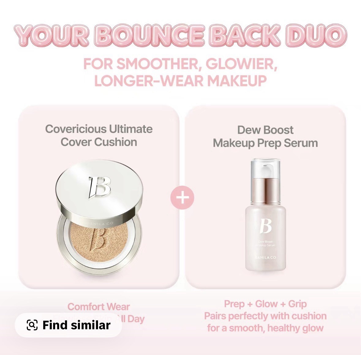 BANILA CO Covericious Cushion 23N Medium & Dew Boost Serum Set Hyaluronic Acid