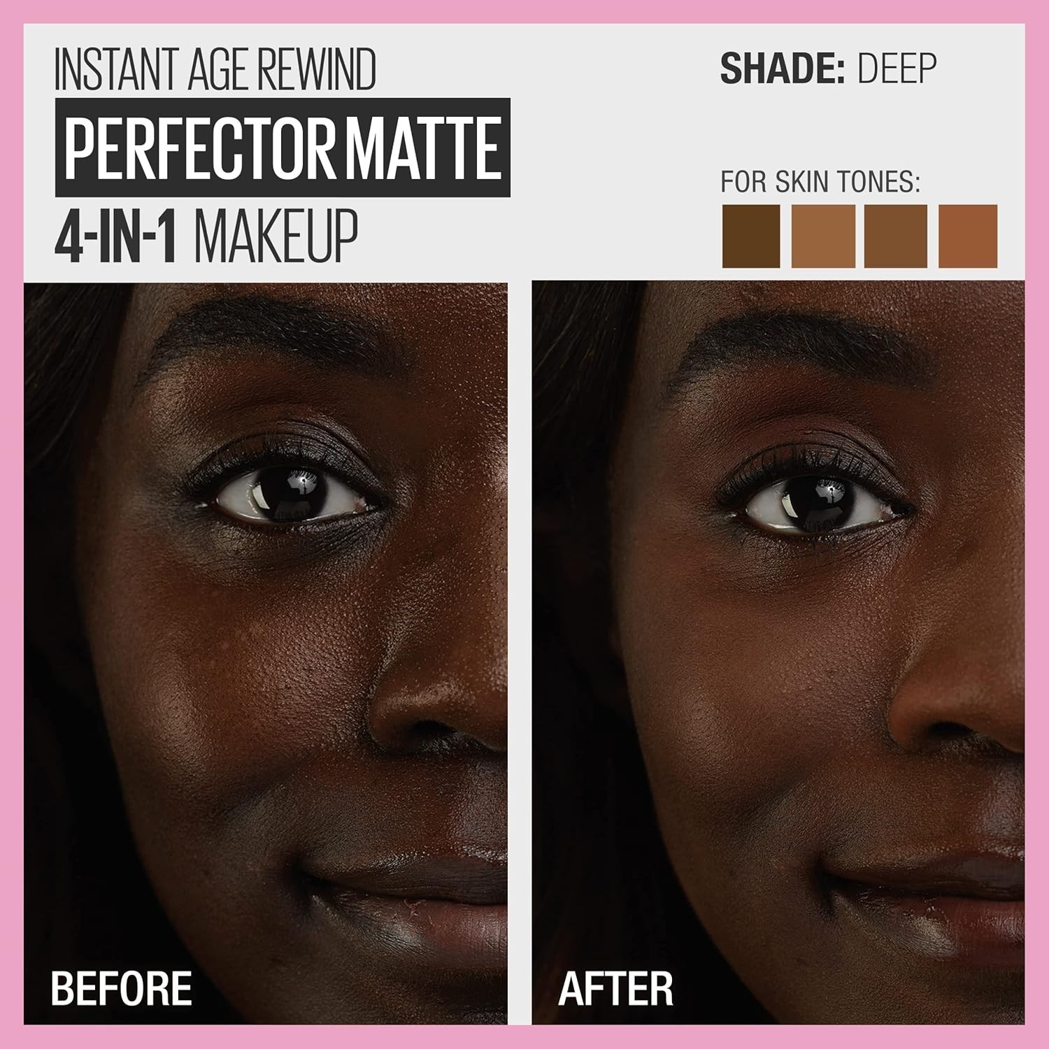 Transform Your Look with 4-In-1 Instant Perfector Matte Makeup – Deep Shade