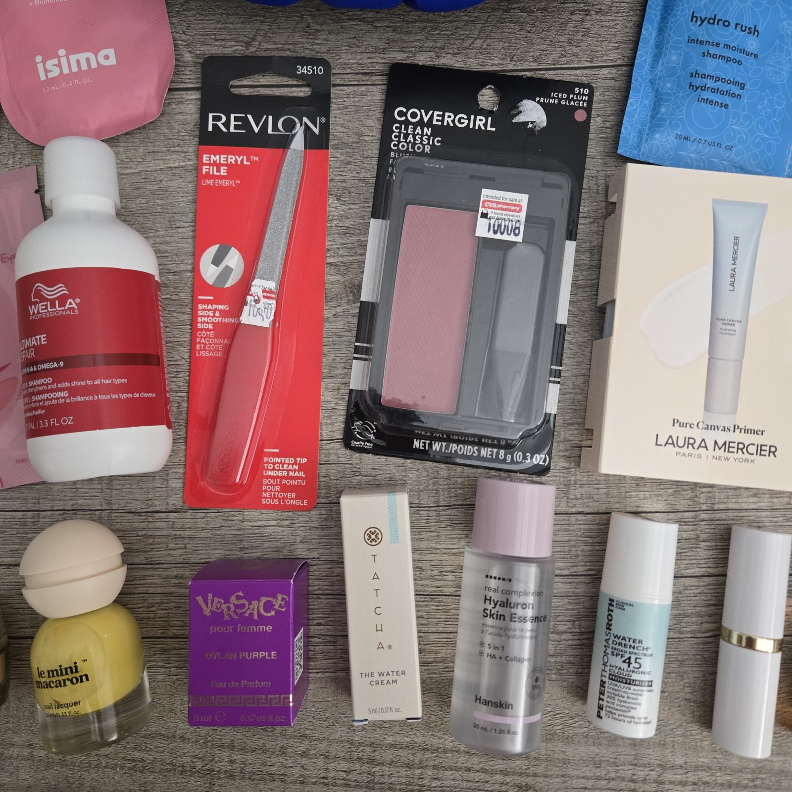 HUGE LOT MAKEUP SKINCARE HAIR CARE VERSACE AMIKA TATCHA ESTEE LAUDER PIXI DIVI