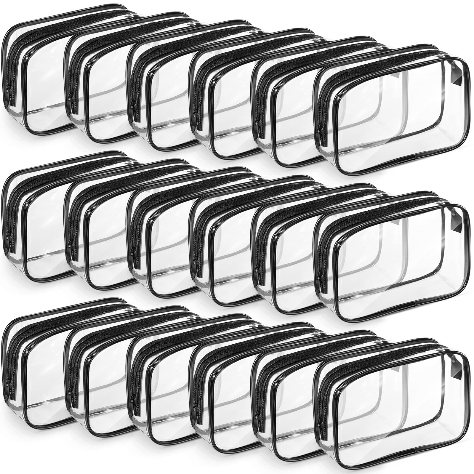 Saintrygo 18 Pack Clear Makeup Bags 7 x 5 PVC Cosmetic Bag Plastic Zippered P…