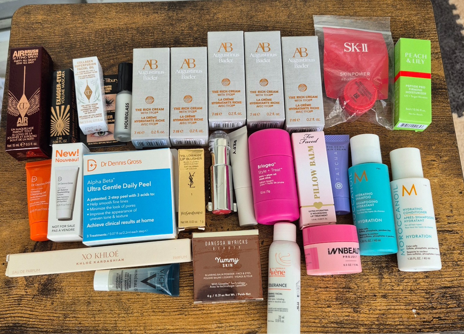 Luxury Beauty Mini Bundle CT SK-II Augustinus Bader Hourglass YSL Givenchy 27 pc