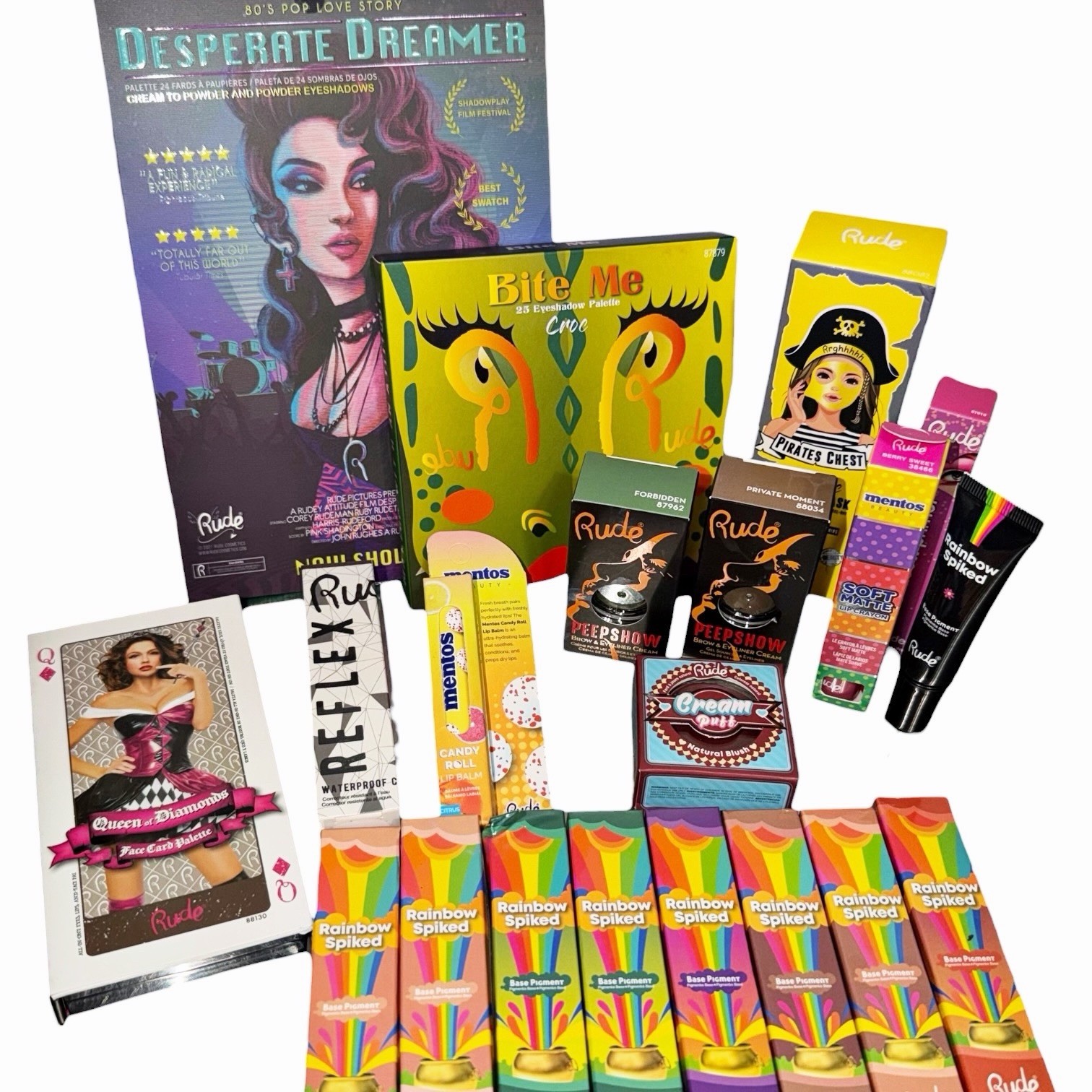 Large Reseller Bundle RUDE COSMETICS 20 Piece Lot of Makeup ~ New in Box