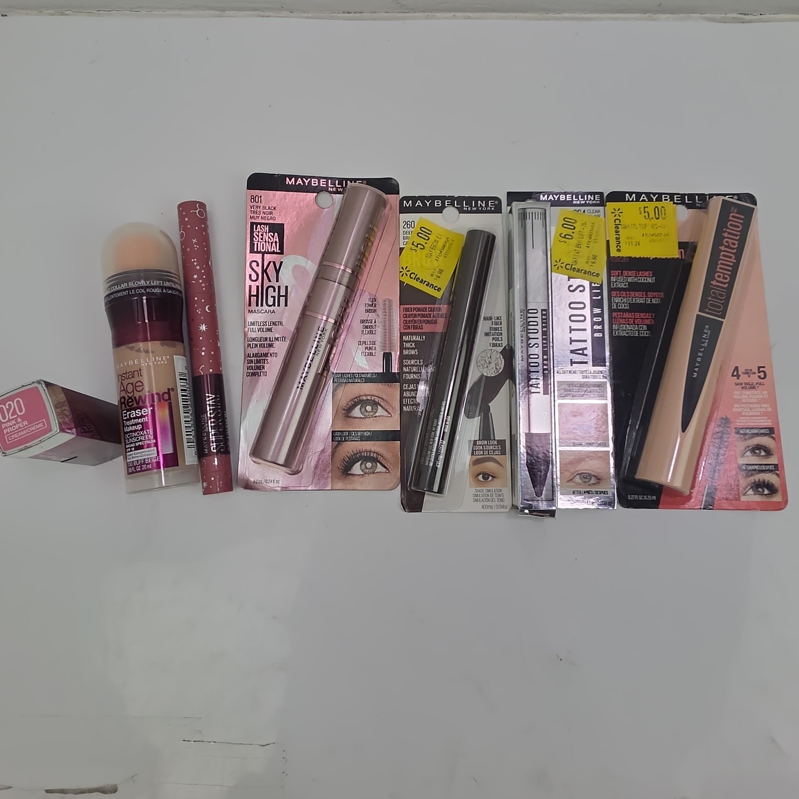 Maybelline Makeup Lot of 7 New Sky High Total Temptation Tattoo Studio Age