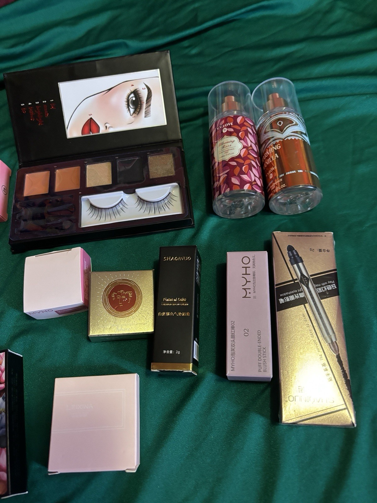 15 Piece Makeup Bundle + Handmade press on nail sets