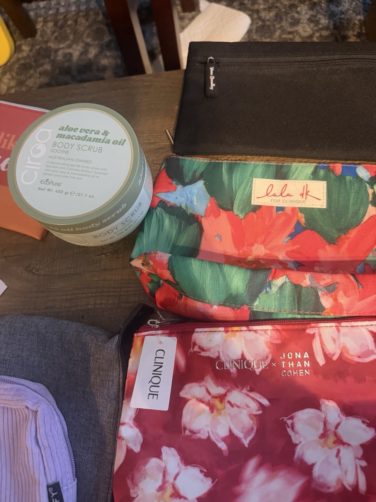 Assorted Bundle of Beauty Items and Cosmetic Bags