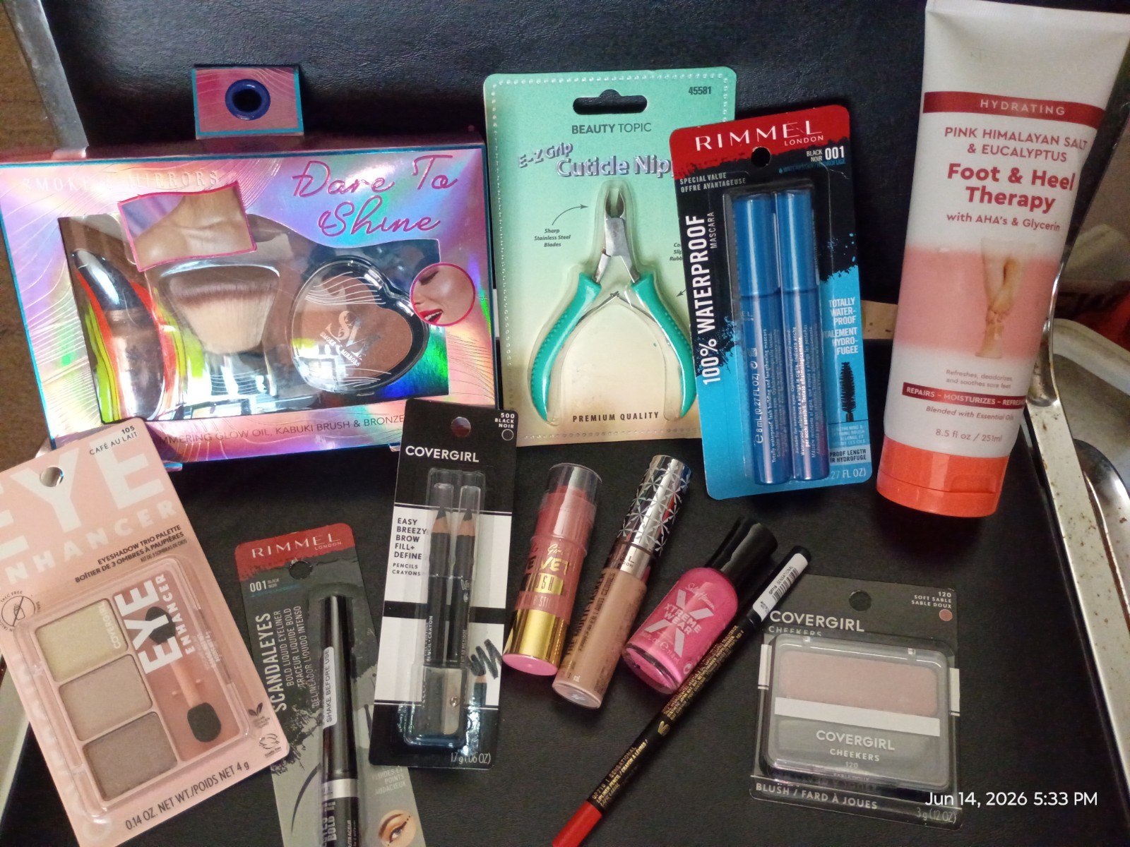 Assorted Full Size Makeup Lot: Rimmel Waterproof Mascara, CoverGirl Cheekers