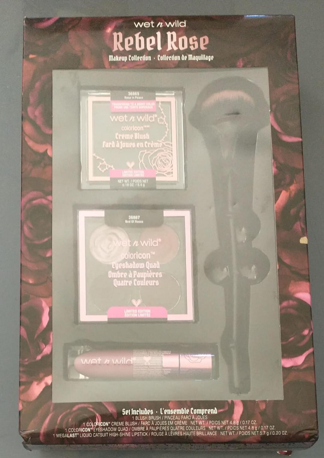 New Wet n Wild Rebel Rose Set Makeup Collection Black Blush Limited Edition RARE