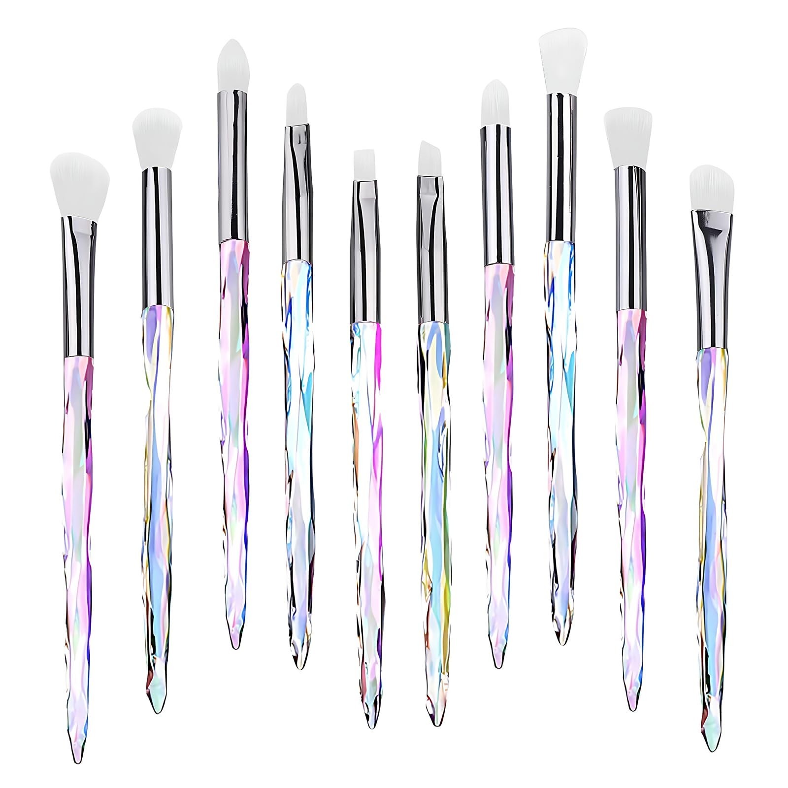 Kingtree Eyeshadow Makeup Brushes, 10PCS Crystal Brushes for Eye Makeup Premi…