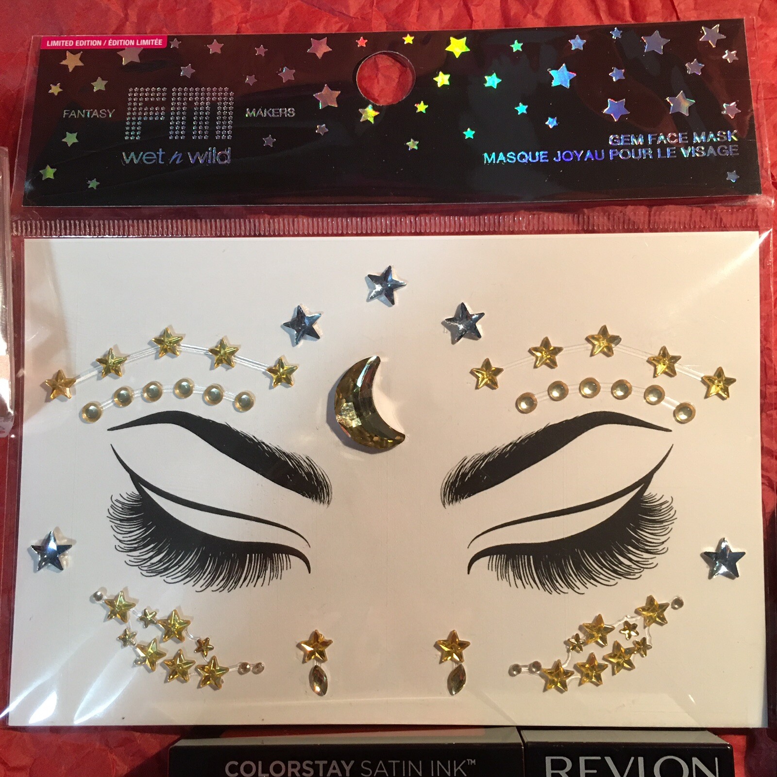 Halloween Sparkly Makeup WET N WILD GEM FACE MASK /REVLON LIP EYES LOT /New