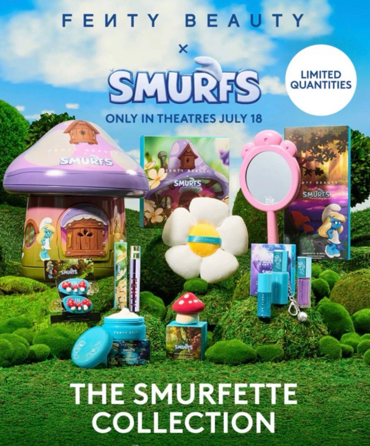 Fenty Beauty x Smurfs LIMITED EDITION SMURFETTE FULL Collection + CD Soundtrack
