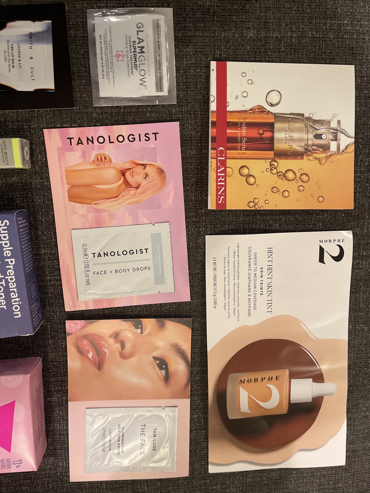Makeup Skincare Sample Lot Glamglow Botanics Tanologist Clarins Morphe Juice