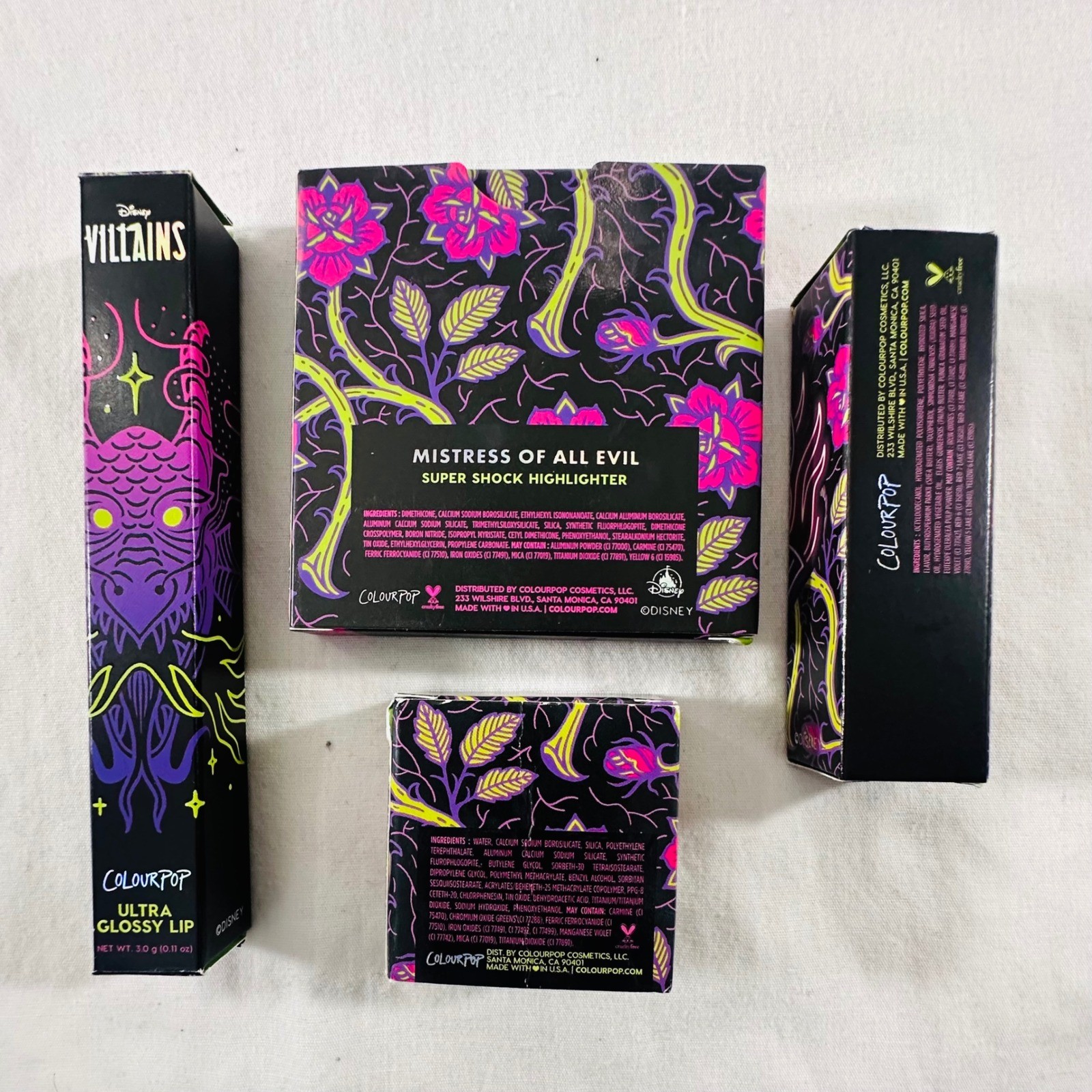 NEW ColourPop Disney Villains Maleficent Makeup Bundle Set RARE Discontinued