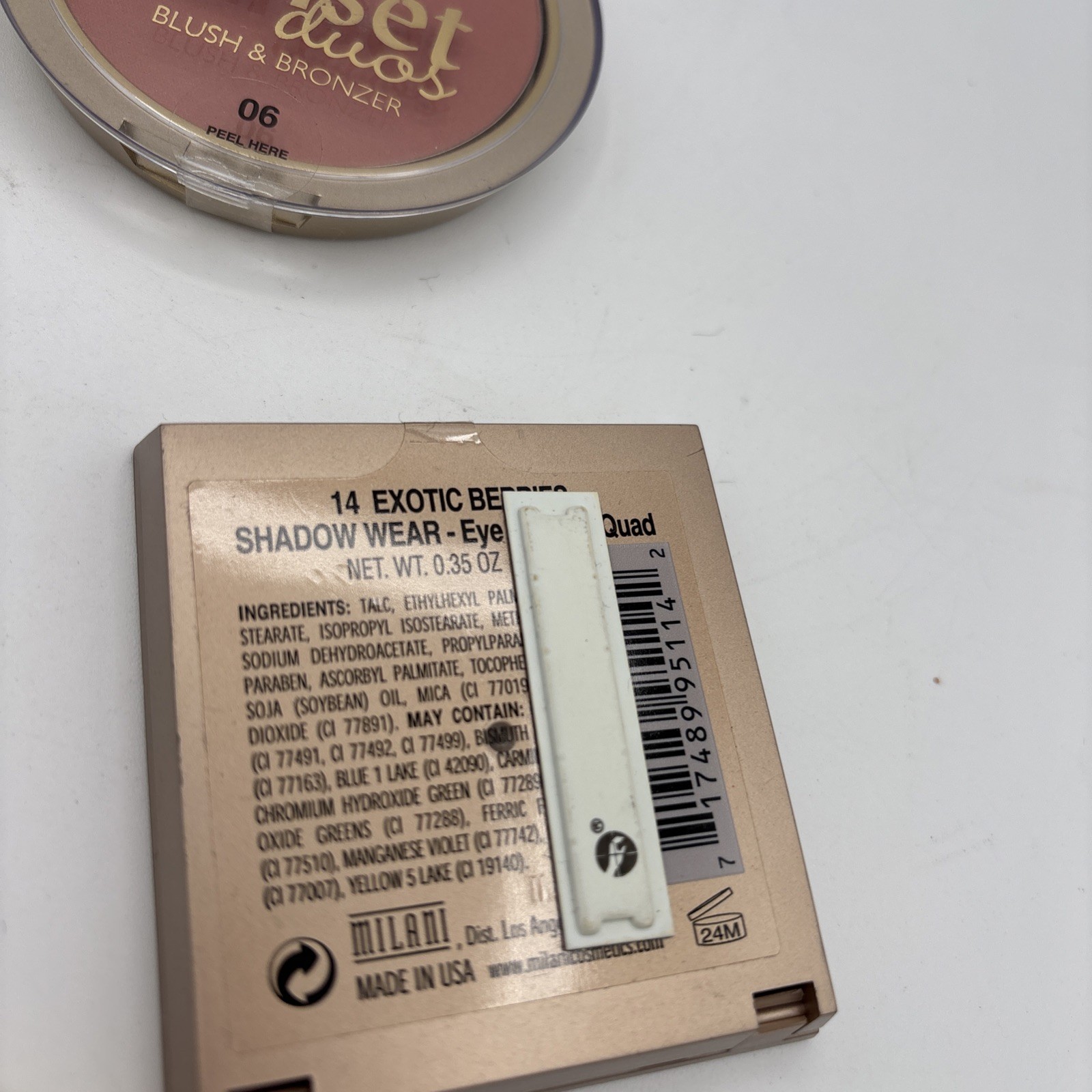 MILANI Lot 5 Eyes Shadow Blush Bronzer Purple Eye Pencil Blue Eye Shadow Powder