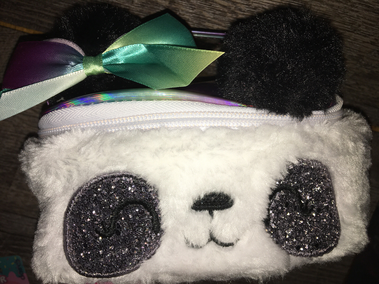 Claire’s Plush Panda Cosm Bag Hair Stick Nails Lip Gloss Keychain Backpack Clip