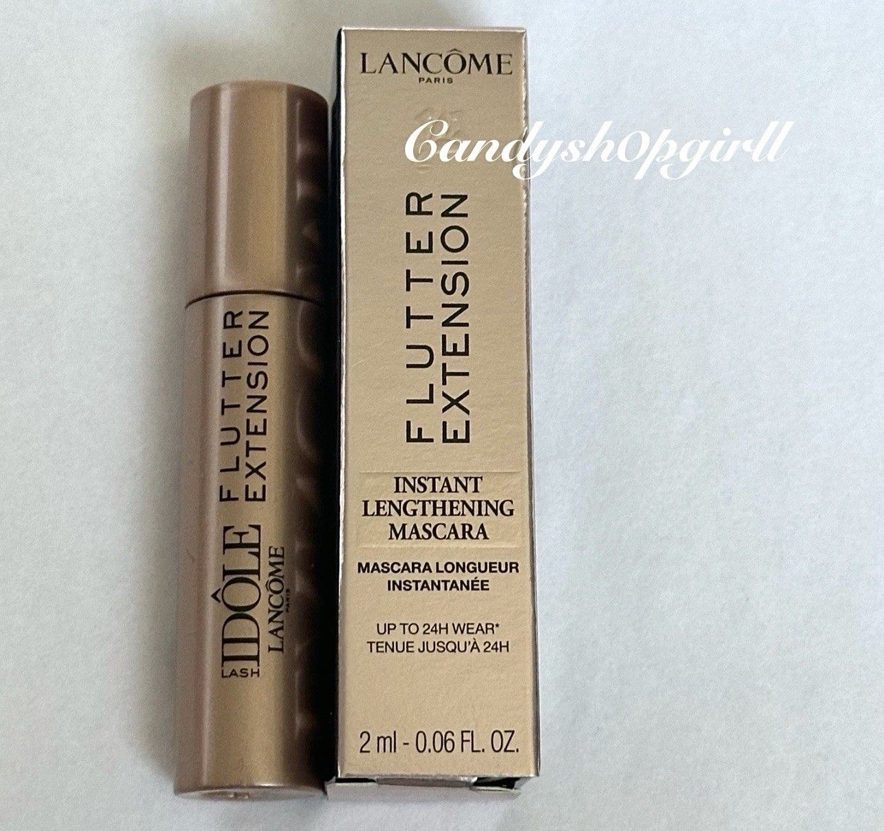 8PC LANCOME Set/Lipstick/Scarf/Cils Booster XL/Lash Idole Flutter Extension/Bag