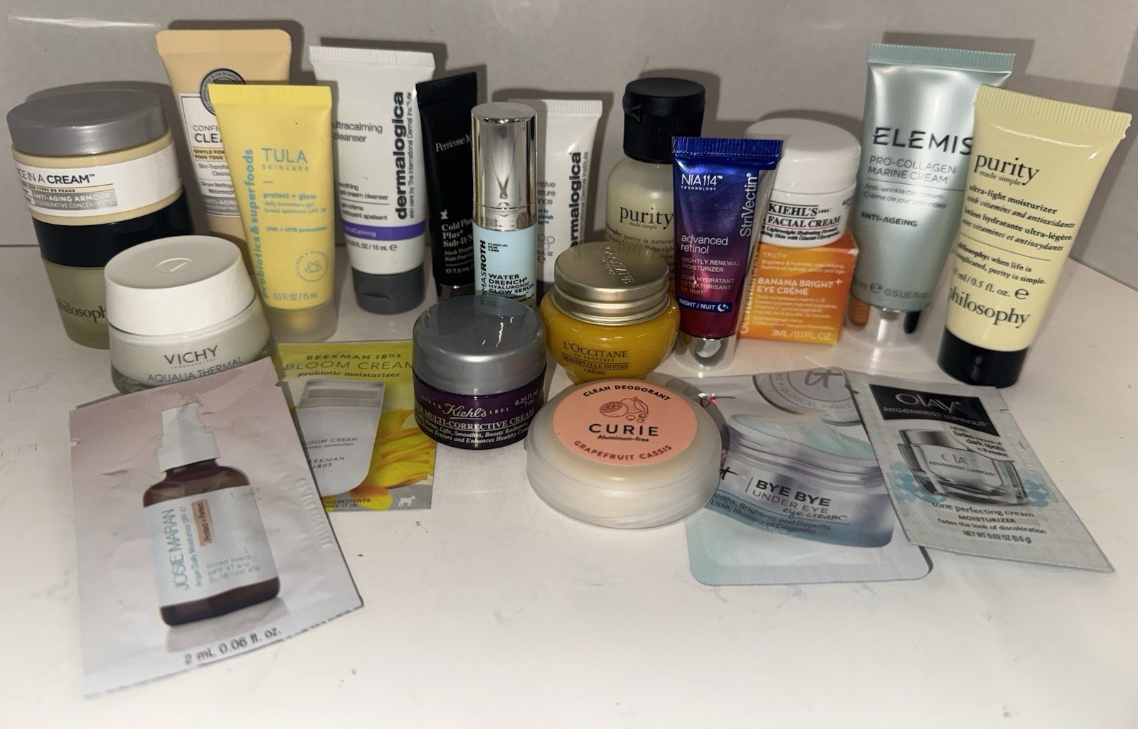 10) TRAVEL SIZE MINI MIXED SKINCARE LOT ELEMIS STRIVECTIN PHILOSOPHY IT VICHE +