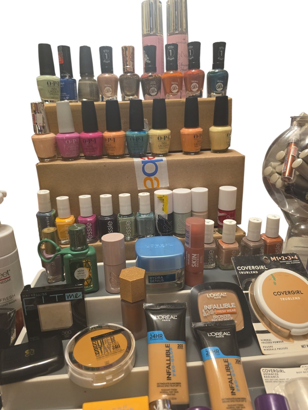 Mystery Makeup Box – 15 Brand New Cosmetics –Lips, Face, Nails, Eyes, Great Gift