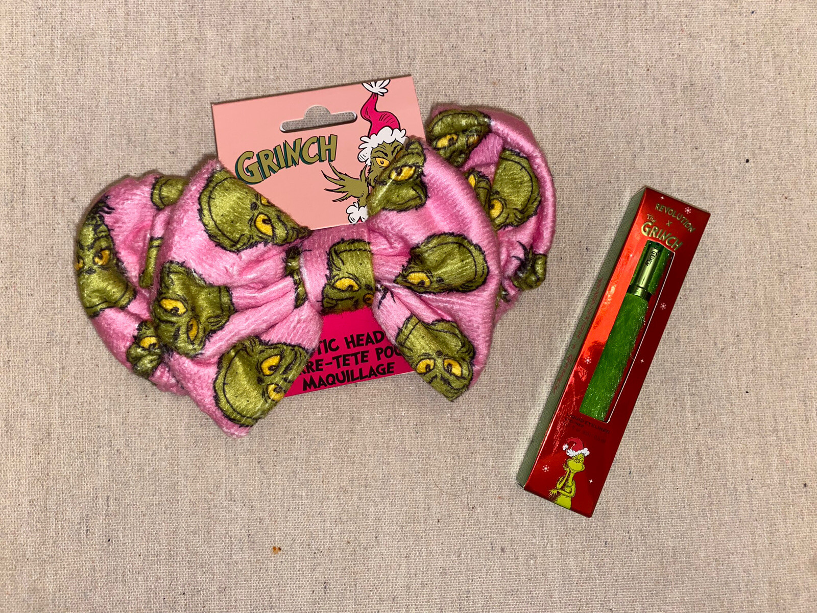 NEW / SEALED! The Grinch x Makeup Revolution Eyeliner & Headband Holiday Set 2