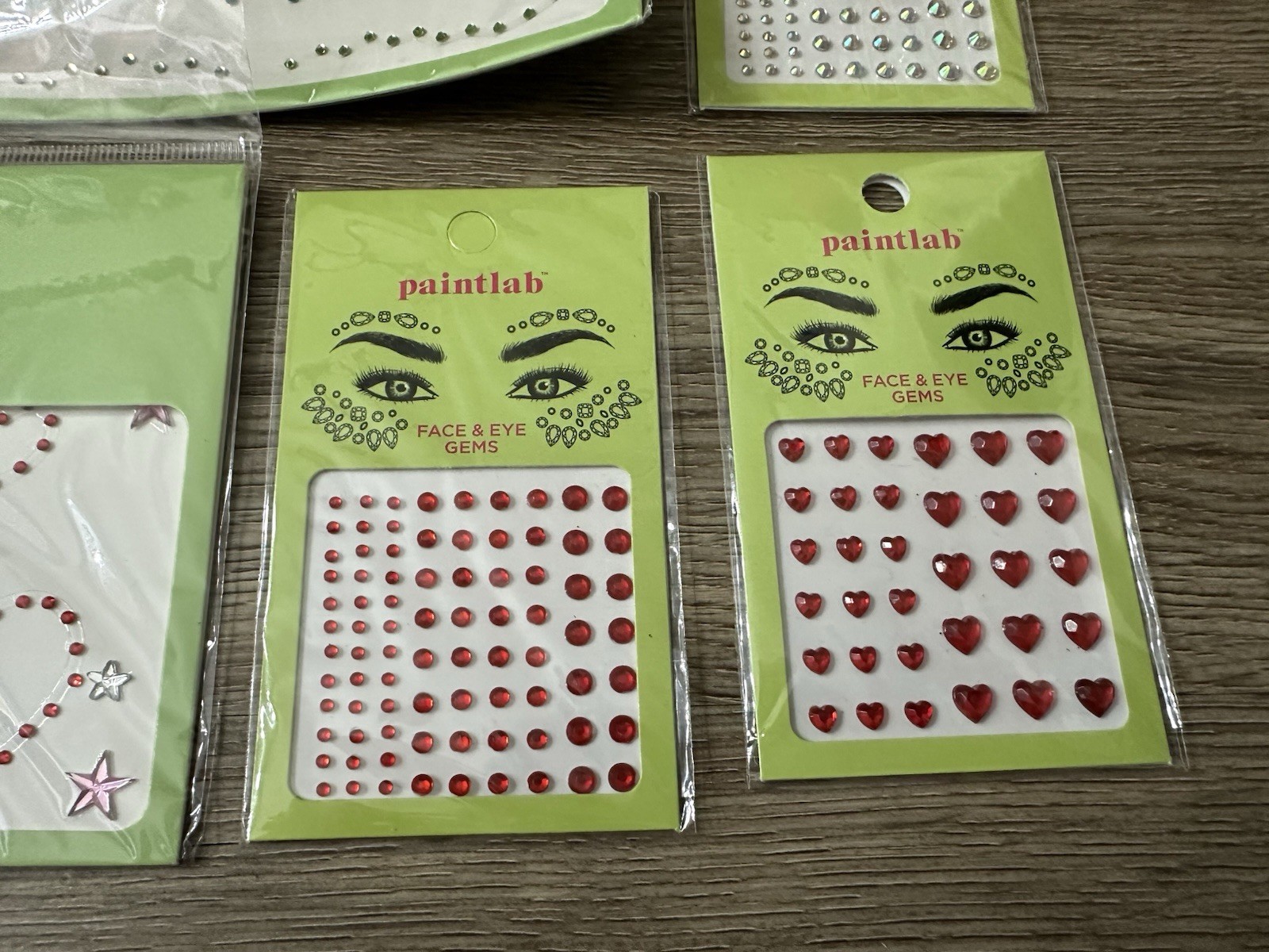 PaintLab Face & Eye Gems Self-Adhesive Makeup Crystal Rhinestones Lot Of 14 New
