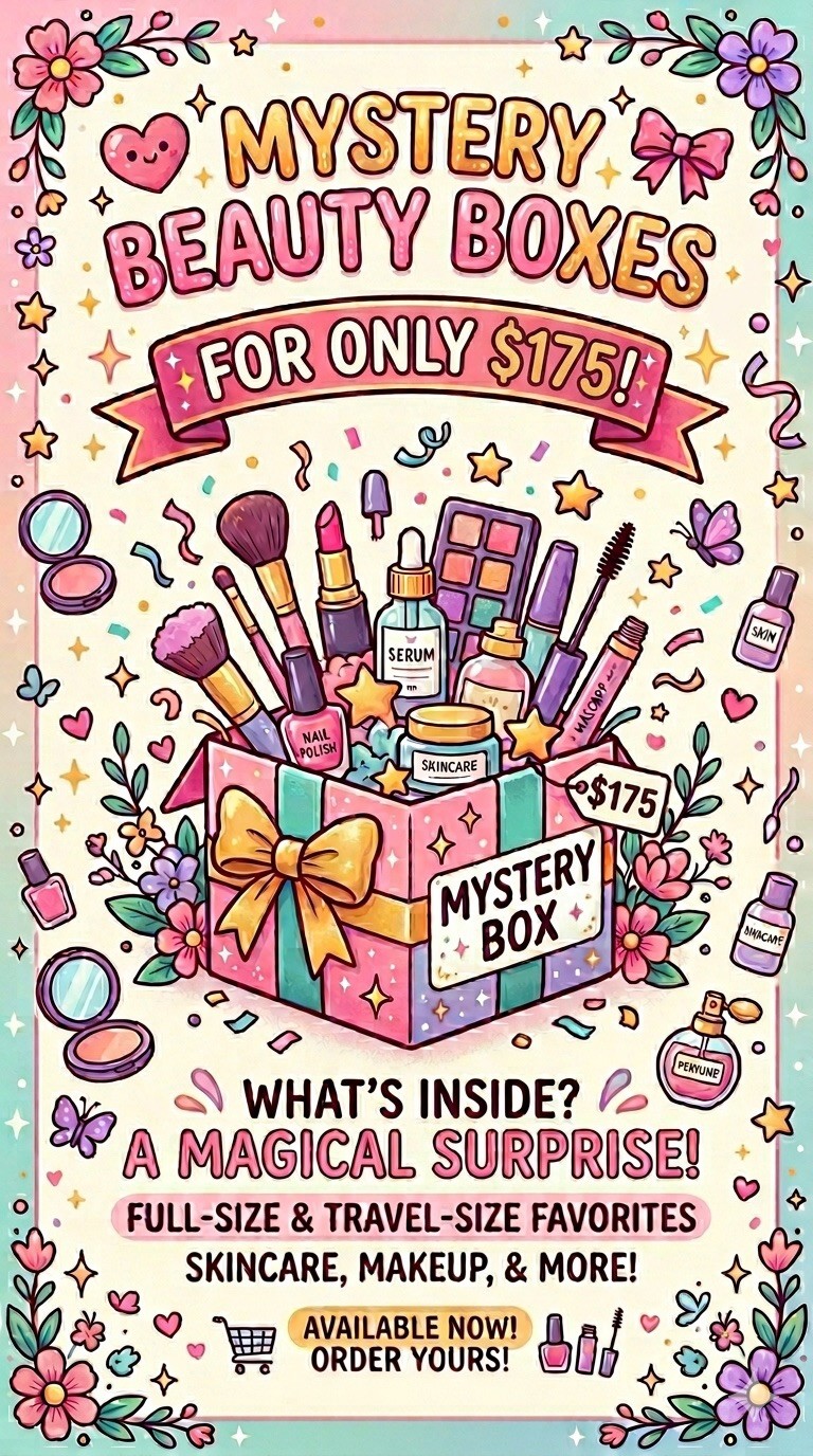 $135 Assorted Beauty Mystery Box Full Size products High End Only