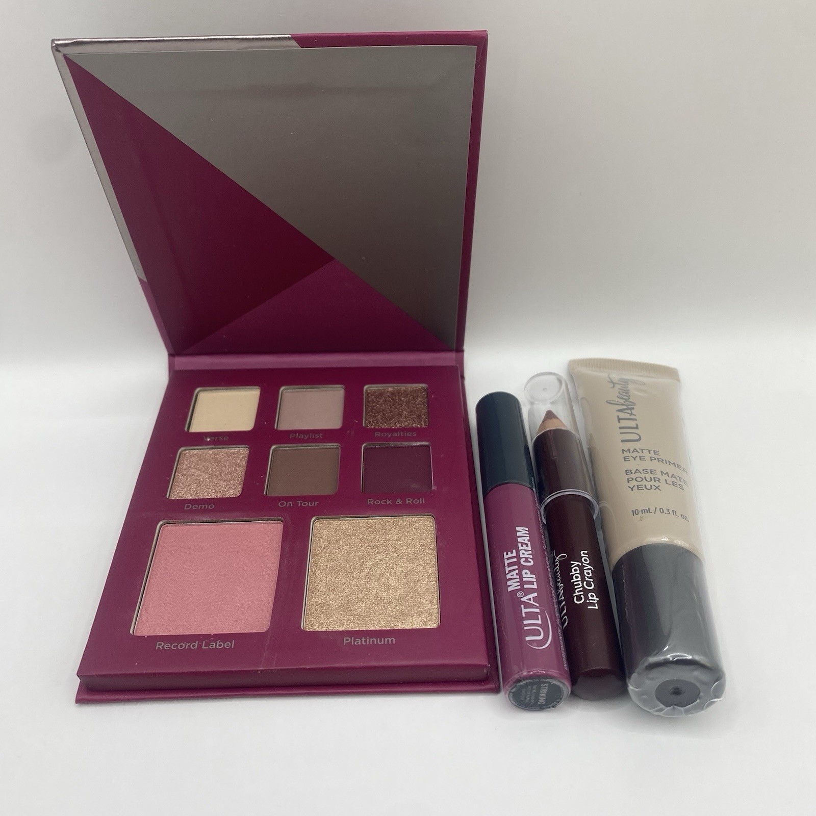 ULTA Beauty 4Pc Makeup Lot Face Palette Lip Cream Lip Crayon Eye Primer
