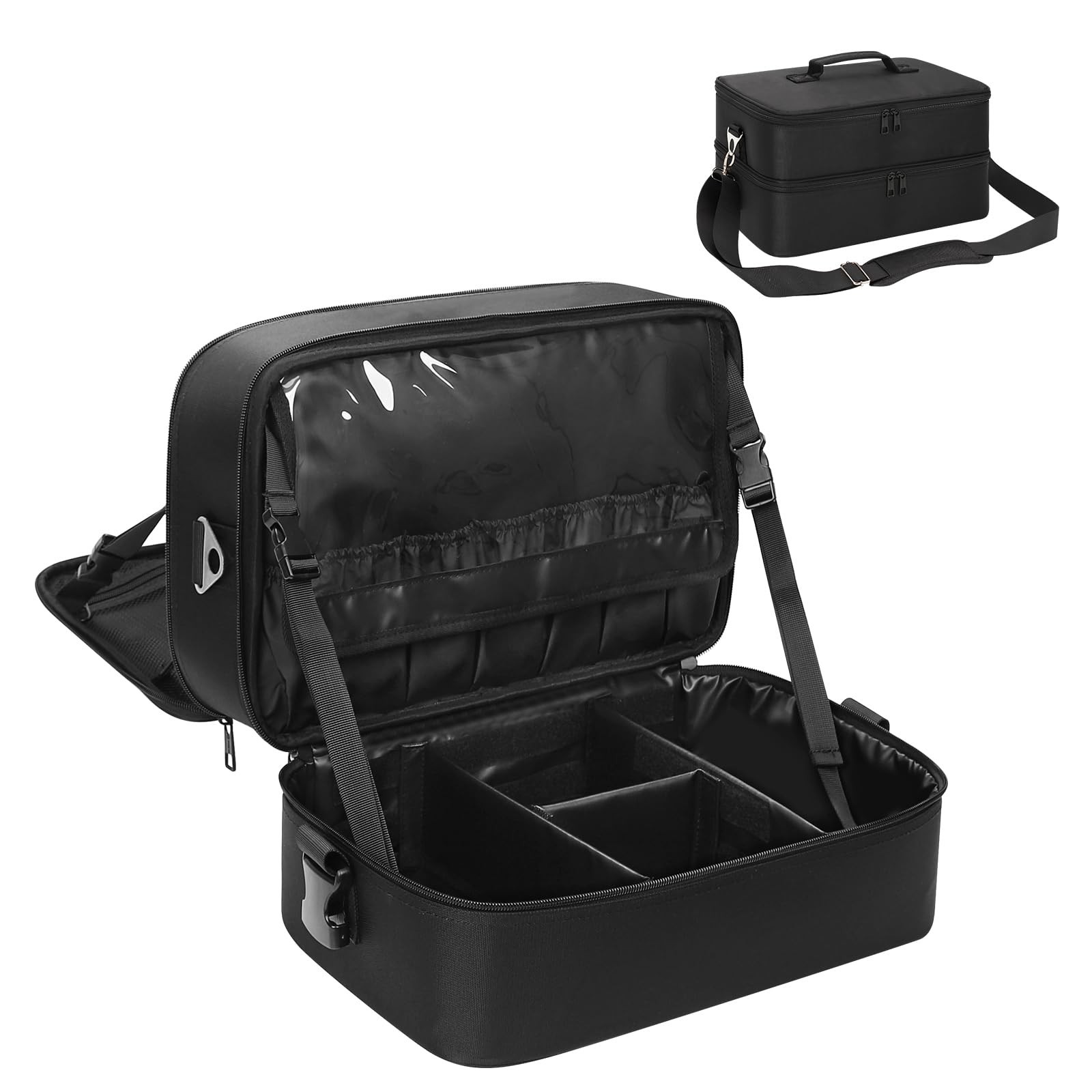 Extra Large Makeup Case, Professional Makeup Artist Traveling Bag, Double Lay…