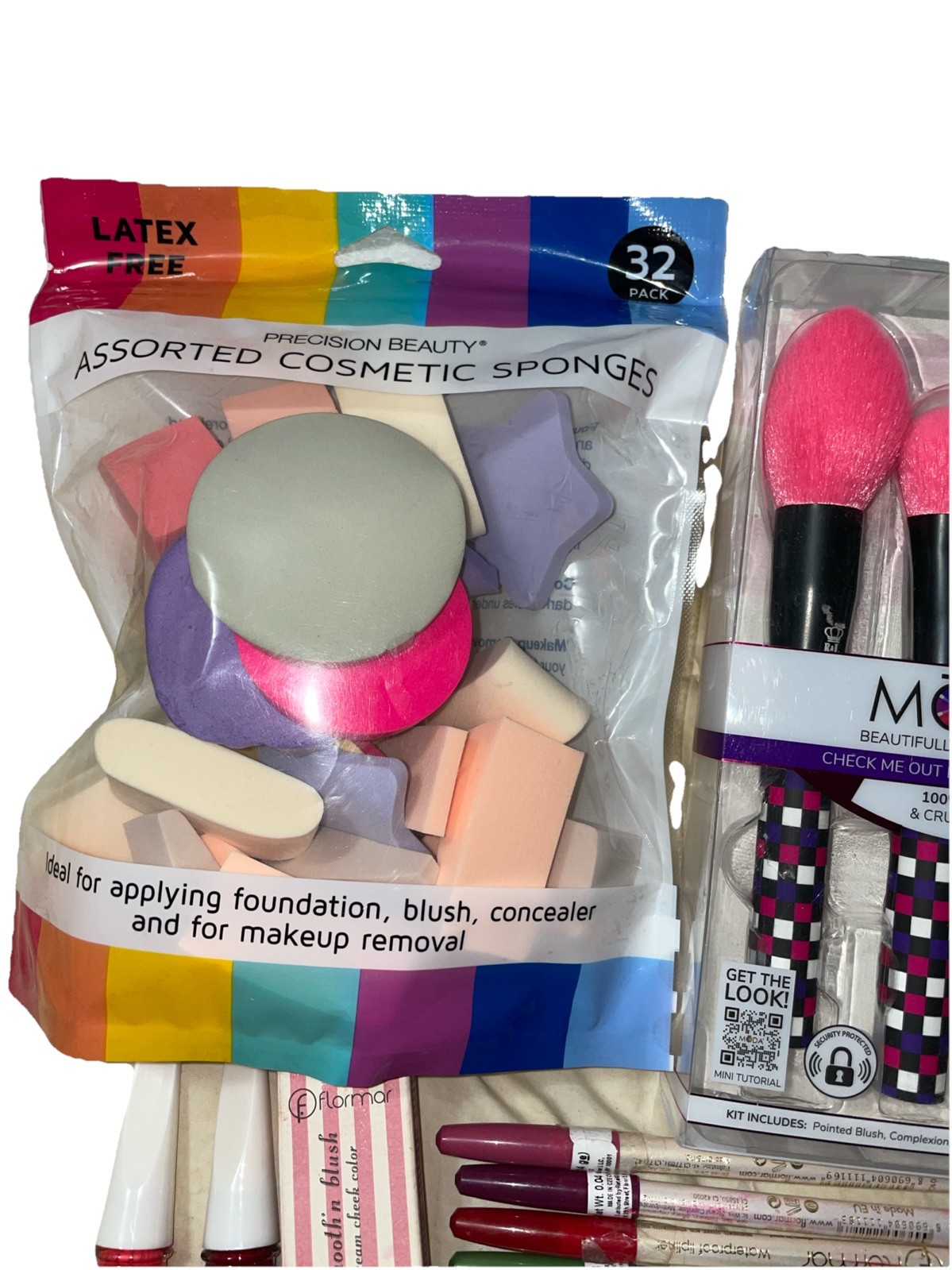 23 Piece Mixed Makeup Lot Revlon L’Oréal NYX Flormar Covergirl Mane N Tail Murra