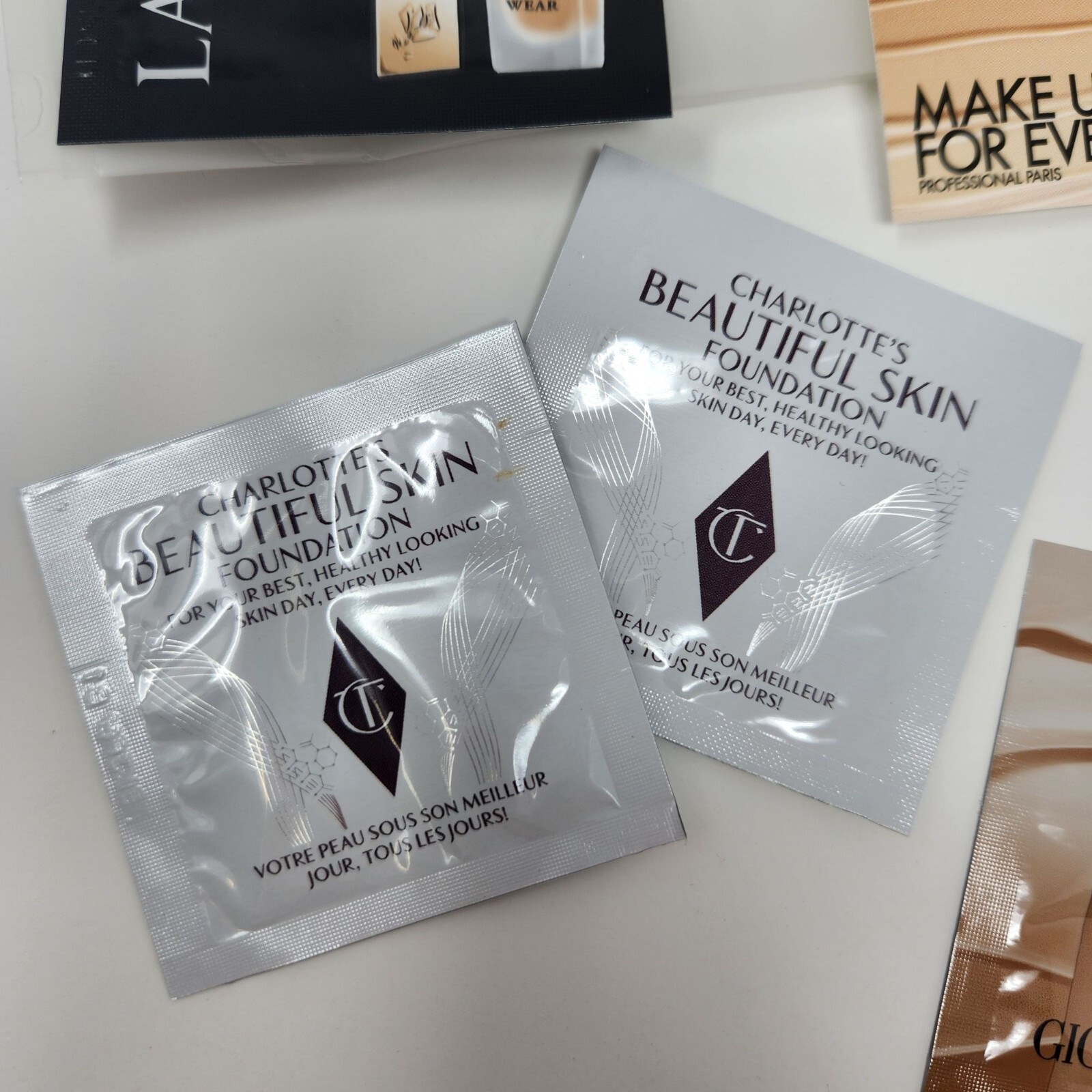 Sephora Samples Lot Makeup Sponge Deluxe Sample & Assorted Foundation Samples #D