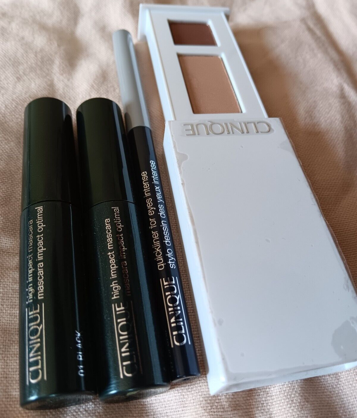 Clinique Lot Like Mink Shadow Duo High Impact Black Mascara Quickliner For Eyes