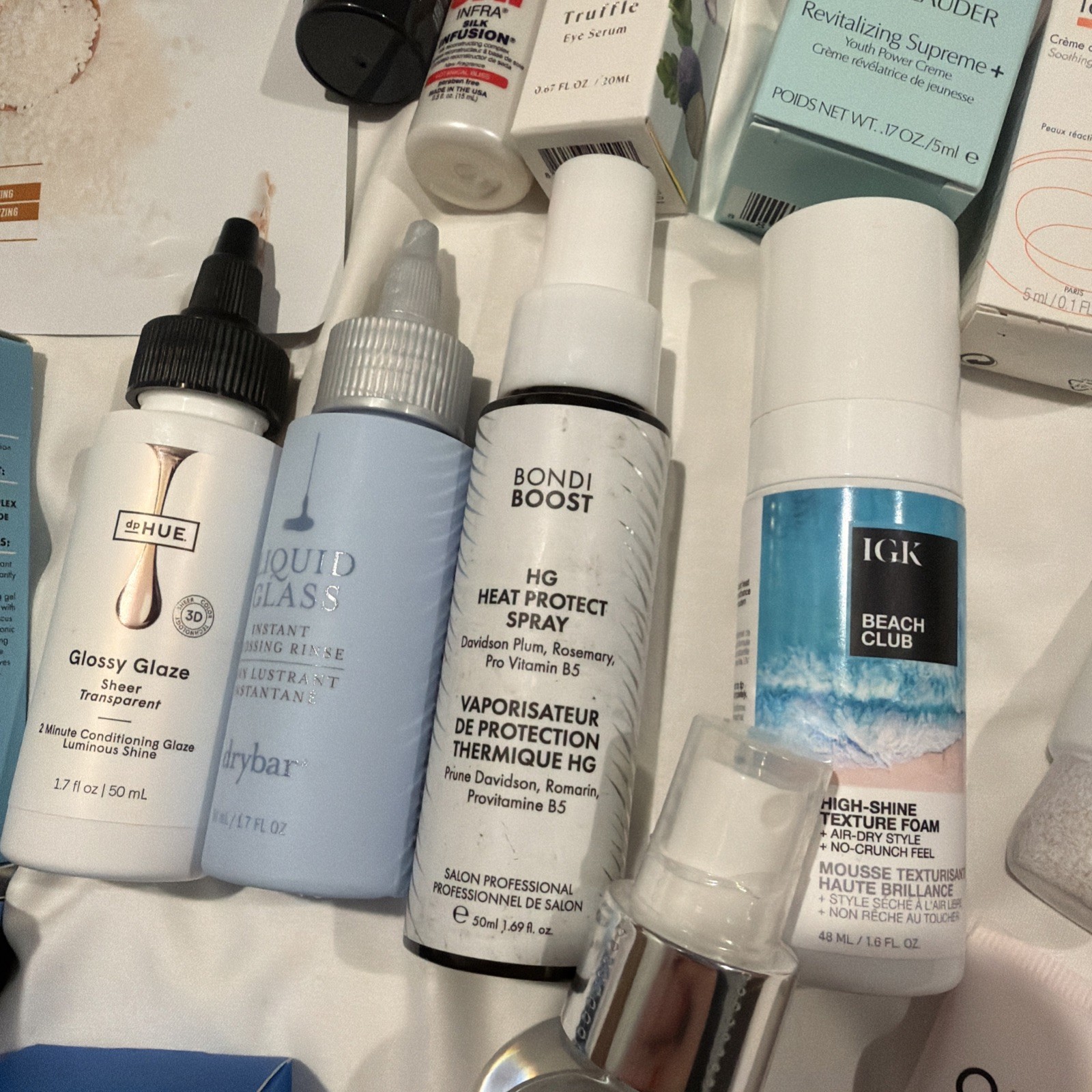 Mixed Skincare Makeup Lot Ulta Valentino drybar Hoola IGK Sample Full size Stila