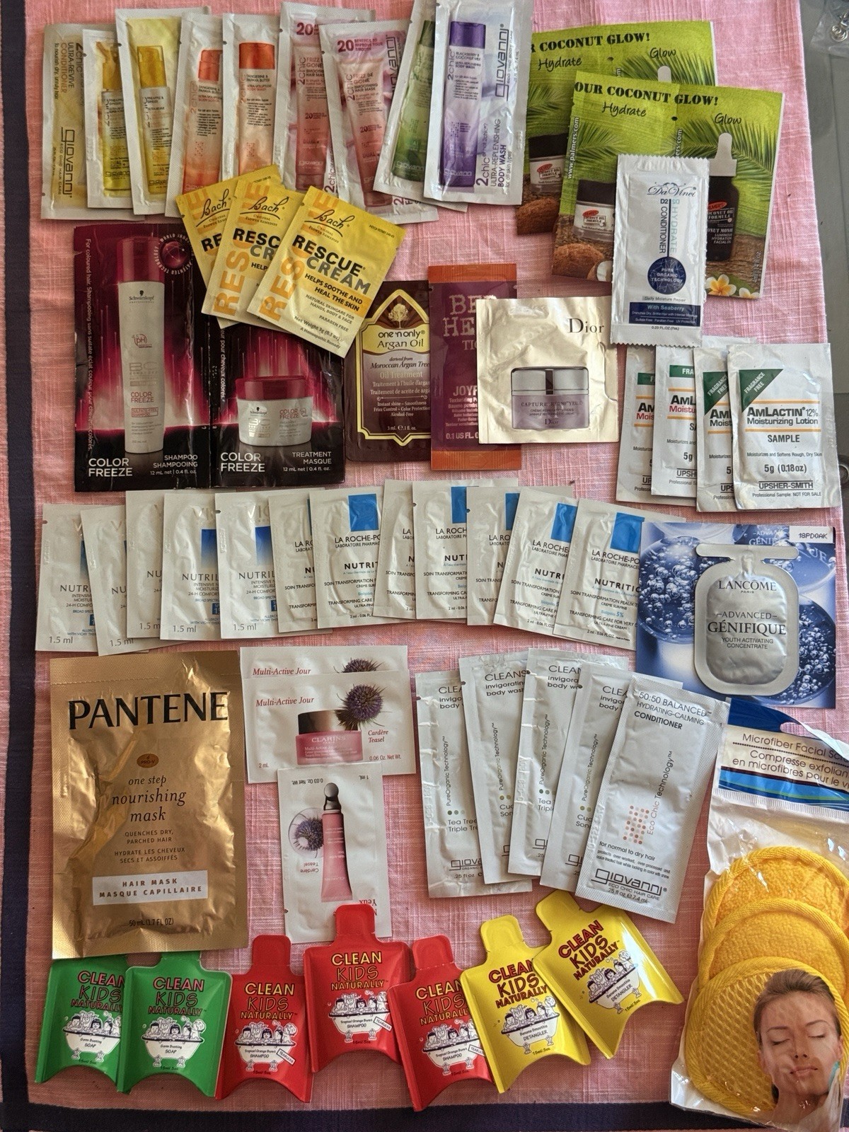Lot 50+ Beauty Samples Dior Lancome Clarins Vichy La Roche-Posay Giovanni