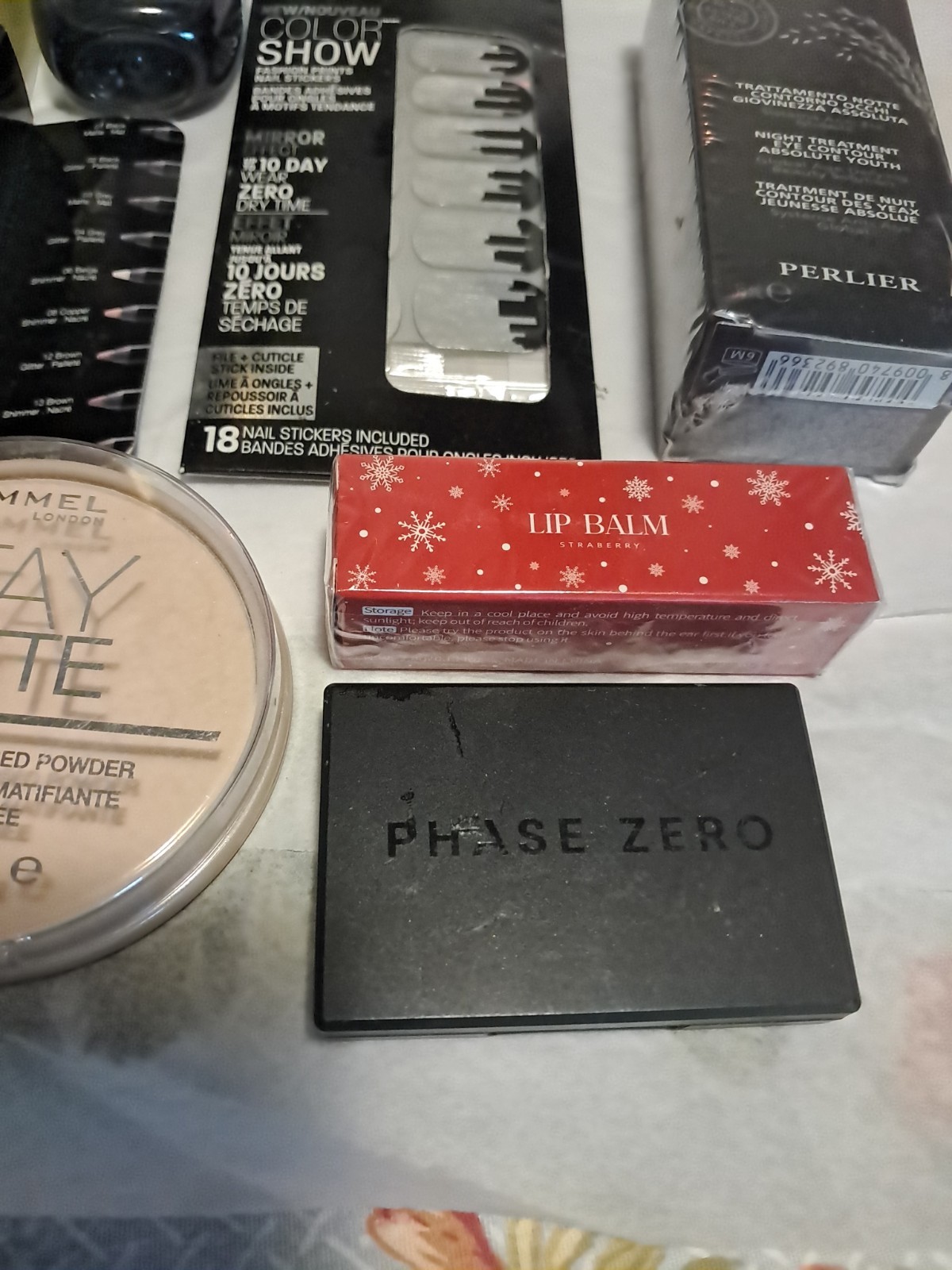 Beauty Cosmetics Large Lot Of 14 Skin Nails Eyeshadow Powder NIP elf Rimmel B&B