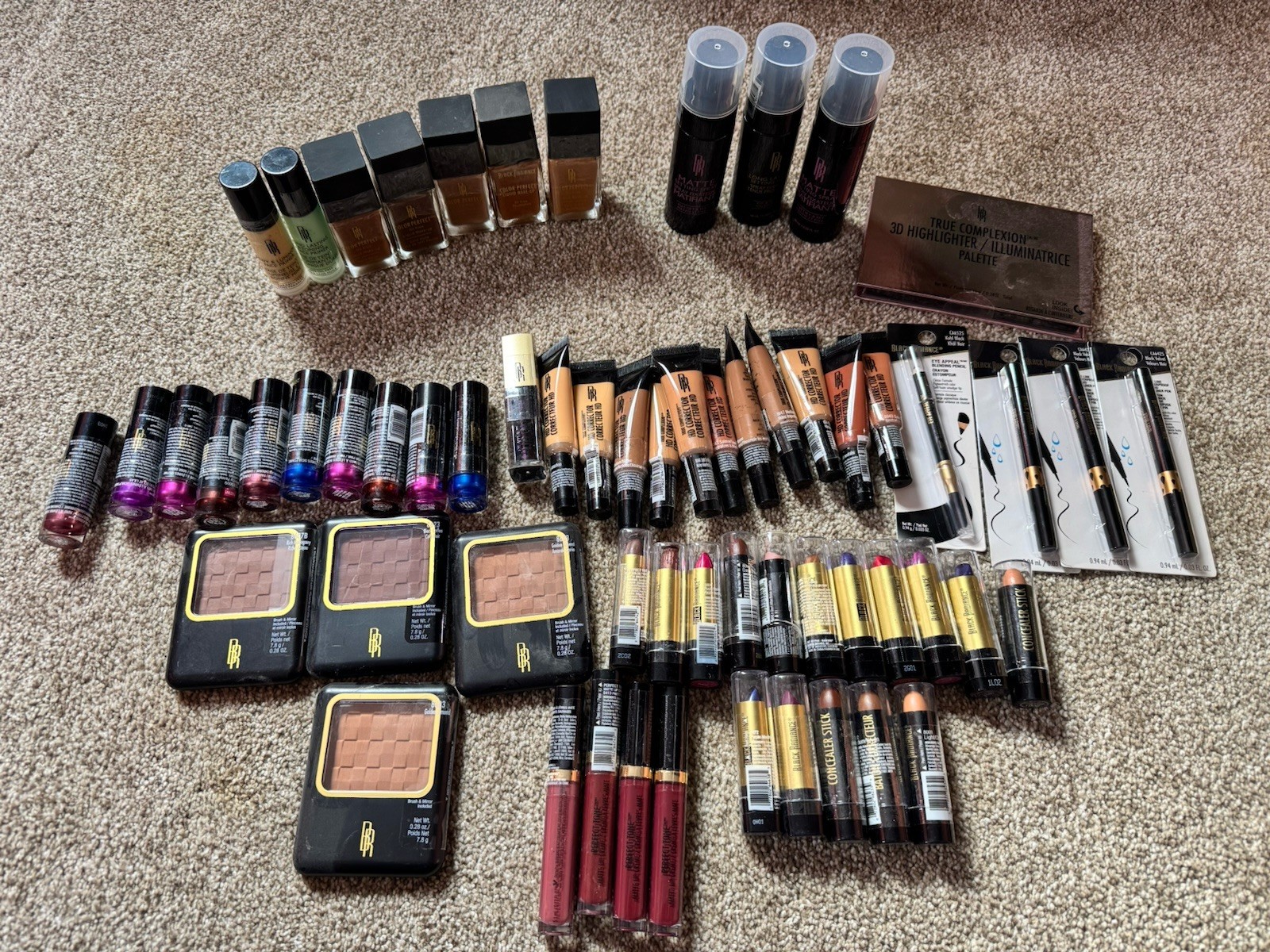 ( 60Piece Lot ) Cosmetics Makeup Black Radiance Eye Lipstick Foundation Powder