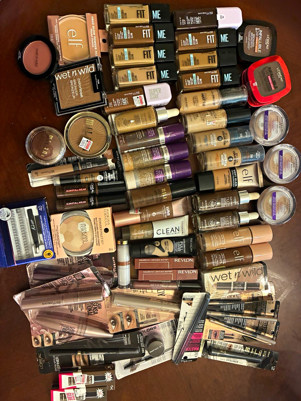 60+ Pc Wholesale Makeup Lot Bulk Liquidation BRAND NEW Maybelline elf L’Oreal