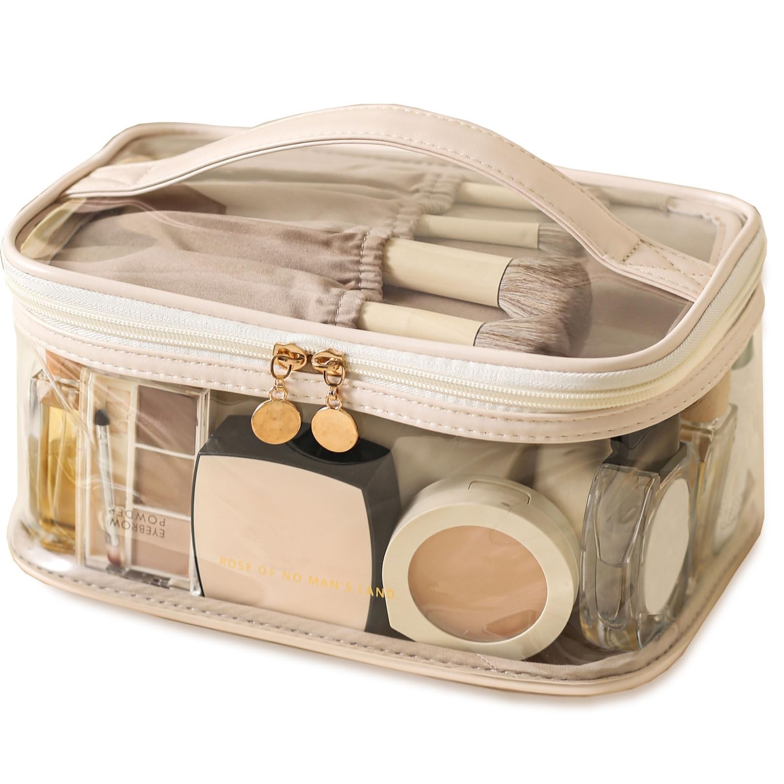 Large Clear Makeup Bag Big Cosmetic Bags Waterproof Toiletry Orangizer with H…