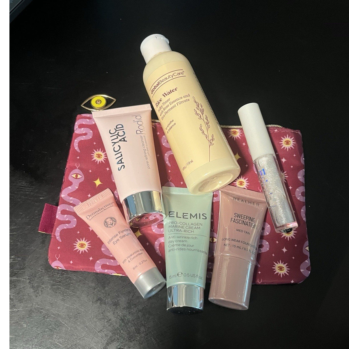 Assorted Beauty/Makeup Travel & Sample Lot w/ Bag, Rodial, Elemis, Realher
