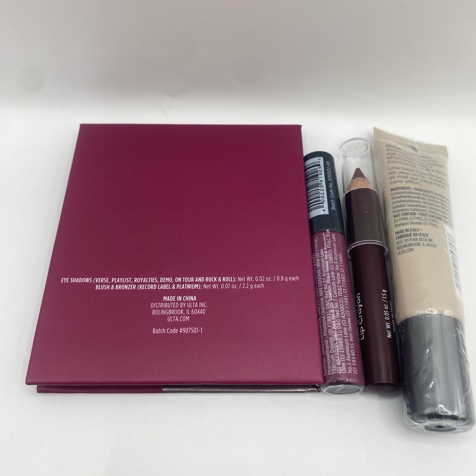 ULTA Beauty 4Pc Makeup Lot Face Palette Lip Cream Lip Crayon Eye Primer