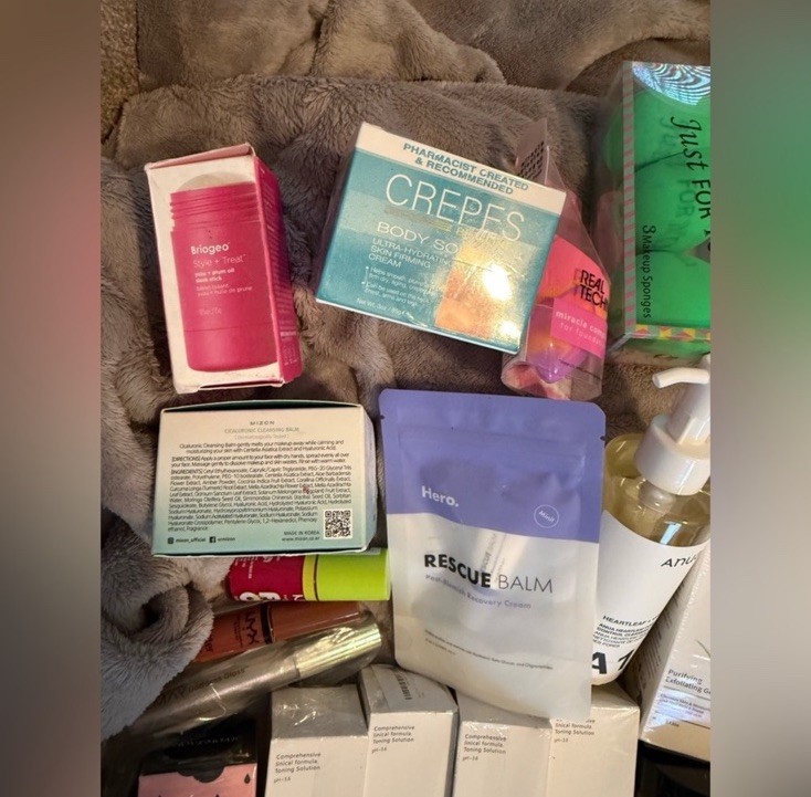Skincare and Beauty Product Lot of 30 NEW $355 Retail Briogeo, Almay, NYX, Anua