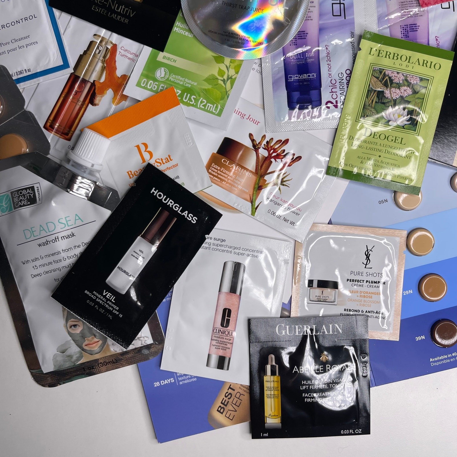 MAKEUP BEAUTY BUNDLE BOX — 25 PIECES! Estée Lauder Hourglass Murad Clinique YSL