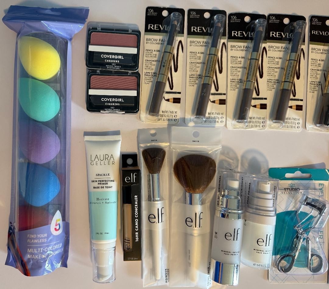 22 item Mixed Lot Makeup Mascara Lotion Geller Elf Revlon Covergirl Skincare NEW