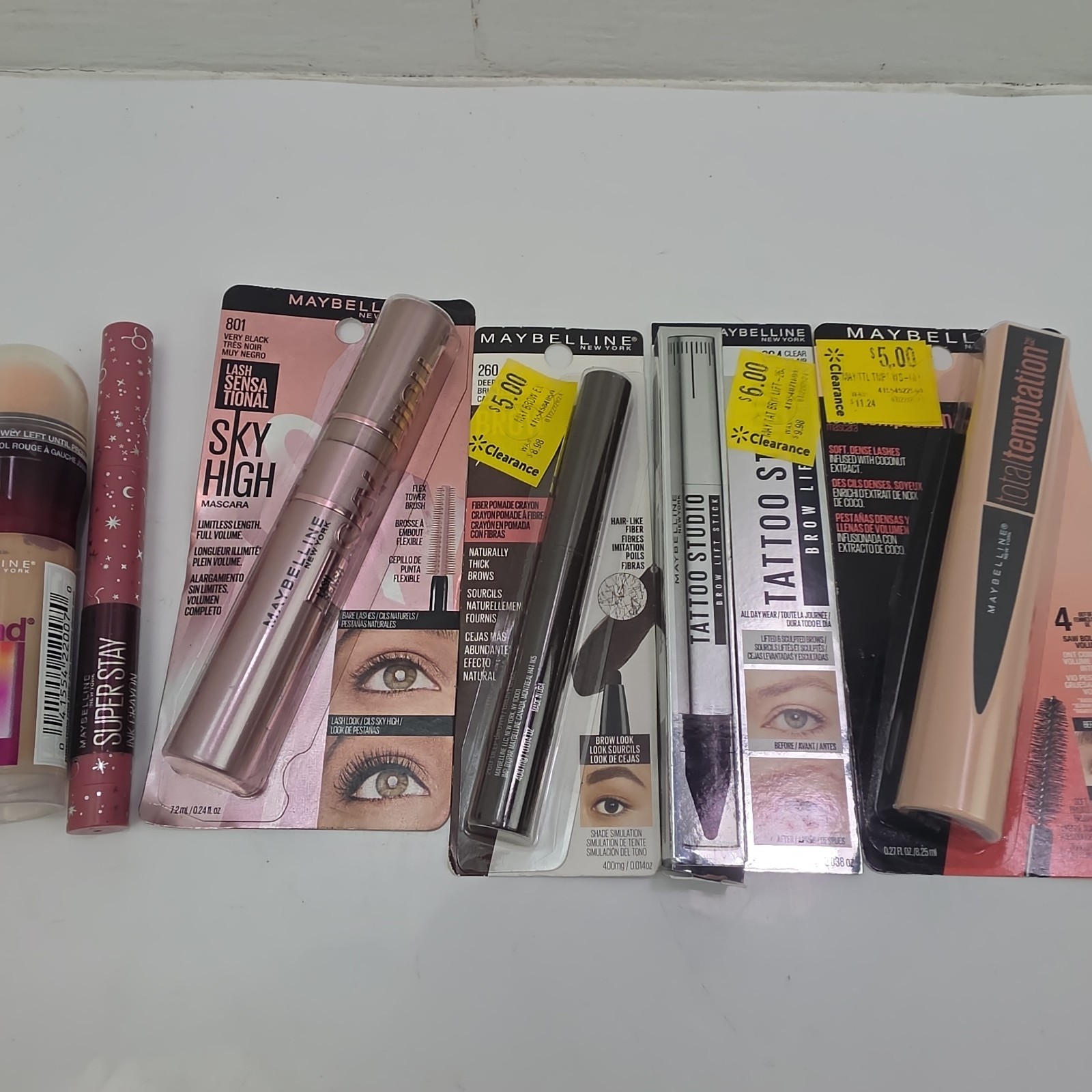Maybelline Makeup Lot of 7 New Sky High Total Temptation Tattoo Studio Age