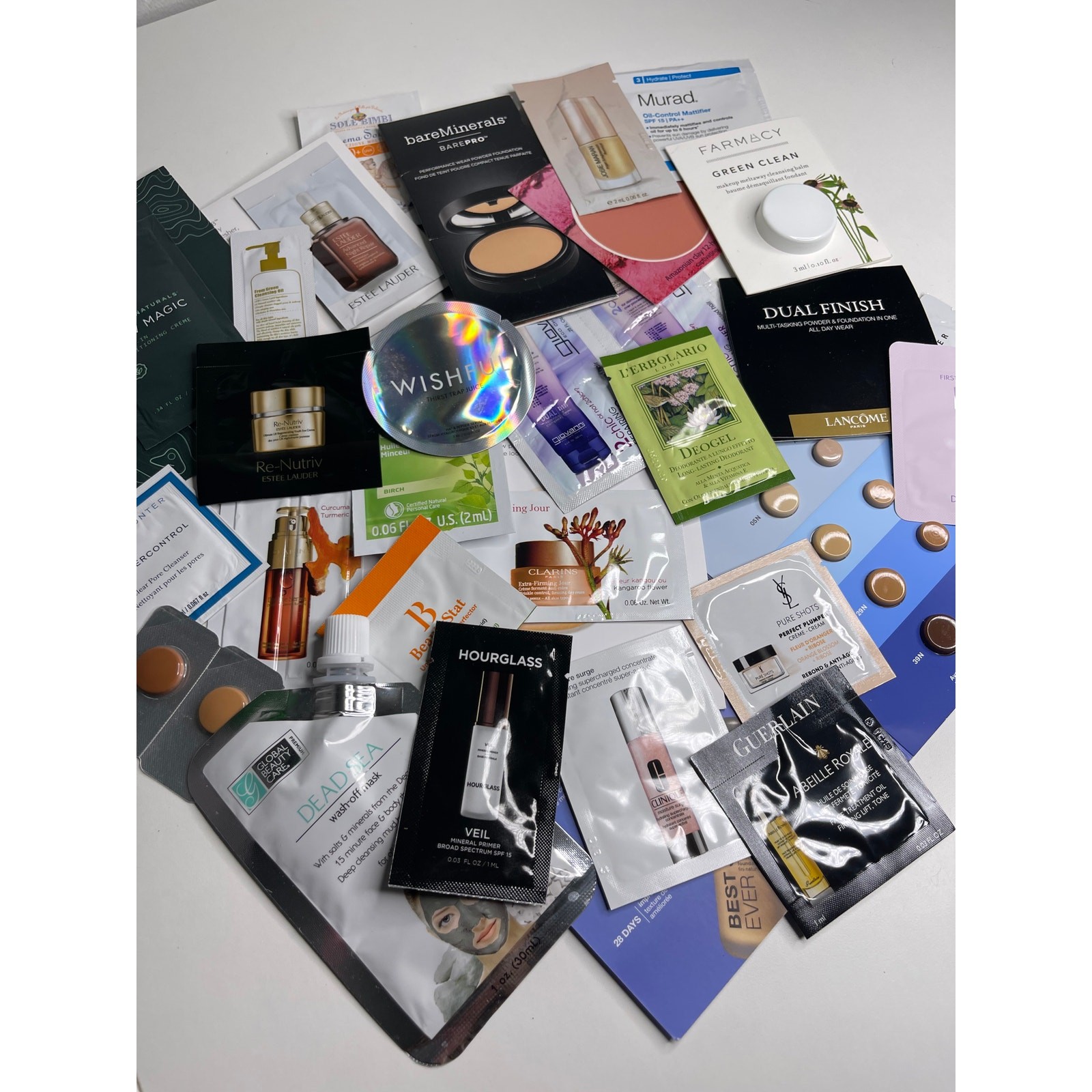 MAKEUP BEAUTY BUNDLE BOX — 25 PIECES! Estée Lauder Hourglass Murad Clinique YSL