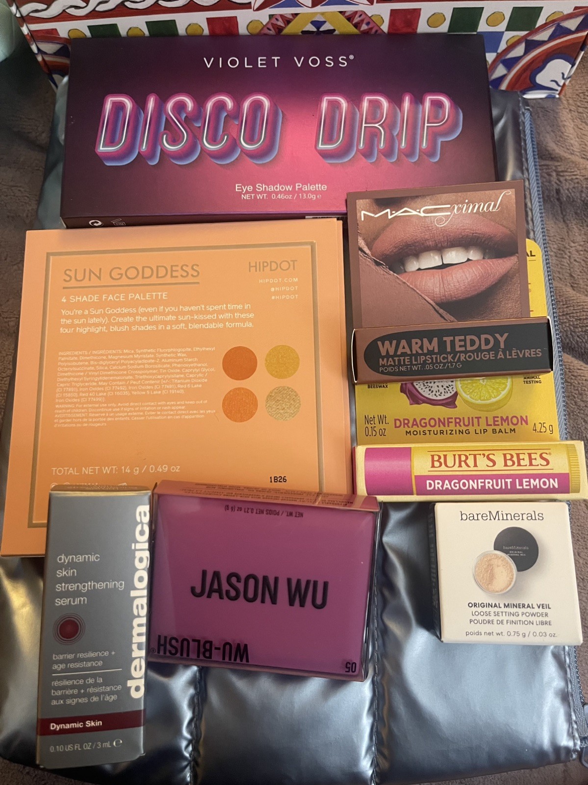 Mixed Lot Box of Beauty Makeup and Skin Care Cosmetics Mac Jason Wu Violet Voss