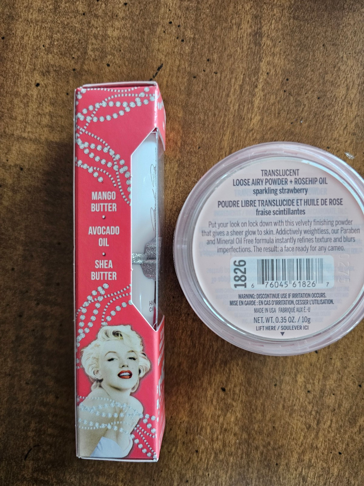 Hard Candy Marilyn Monroe Setting Powder and Lip Balm, New