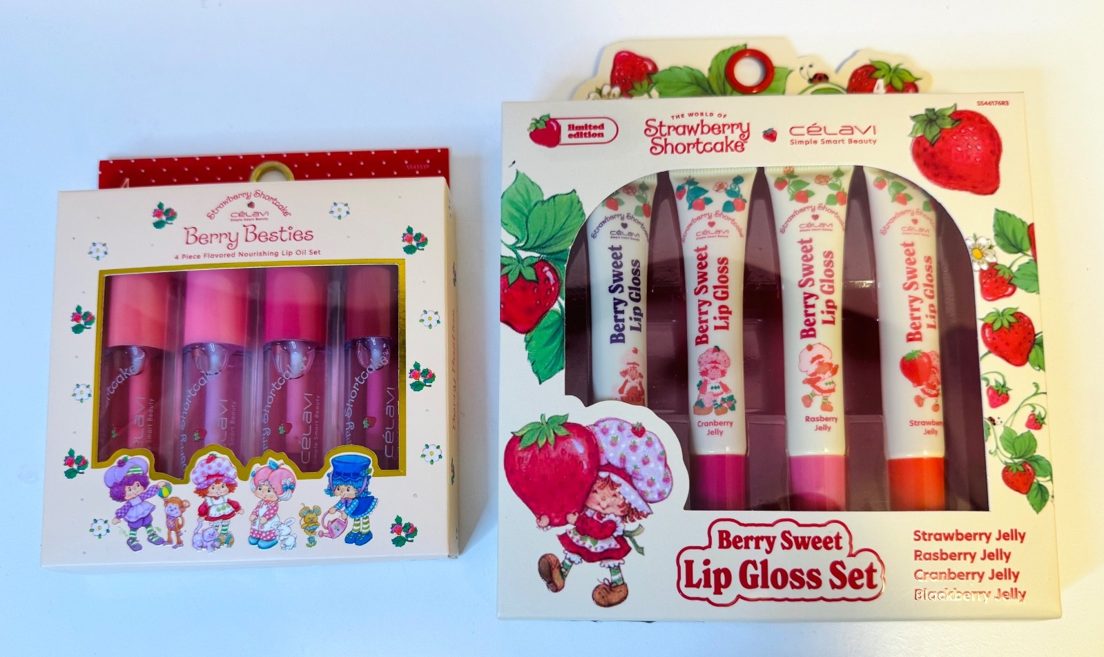5x Strawberry Shortcake Set Skincare Face Sheet Mask Lip Gloss Oil Hair Brush