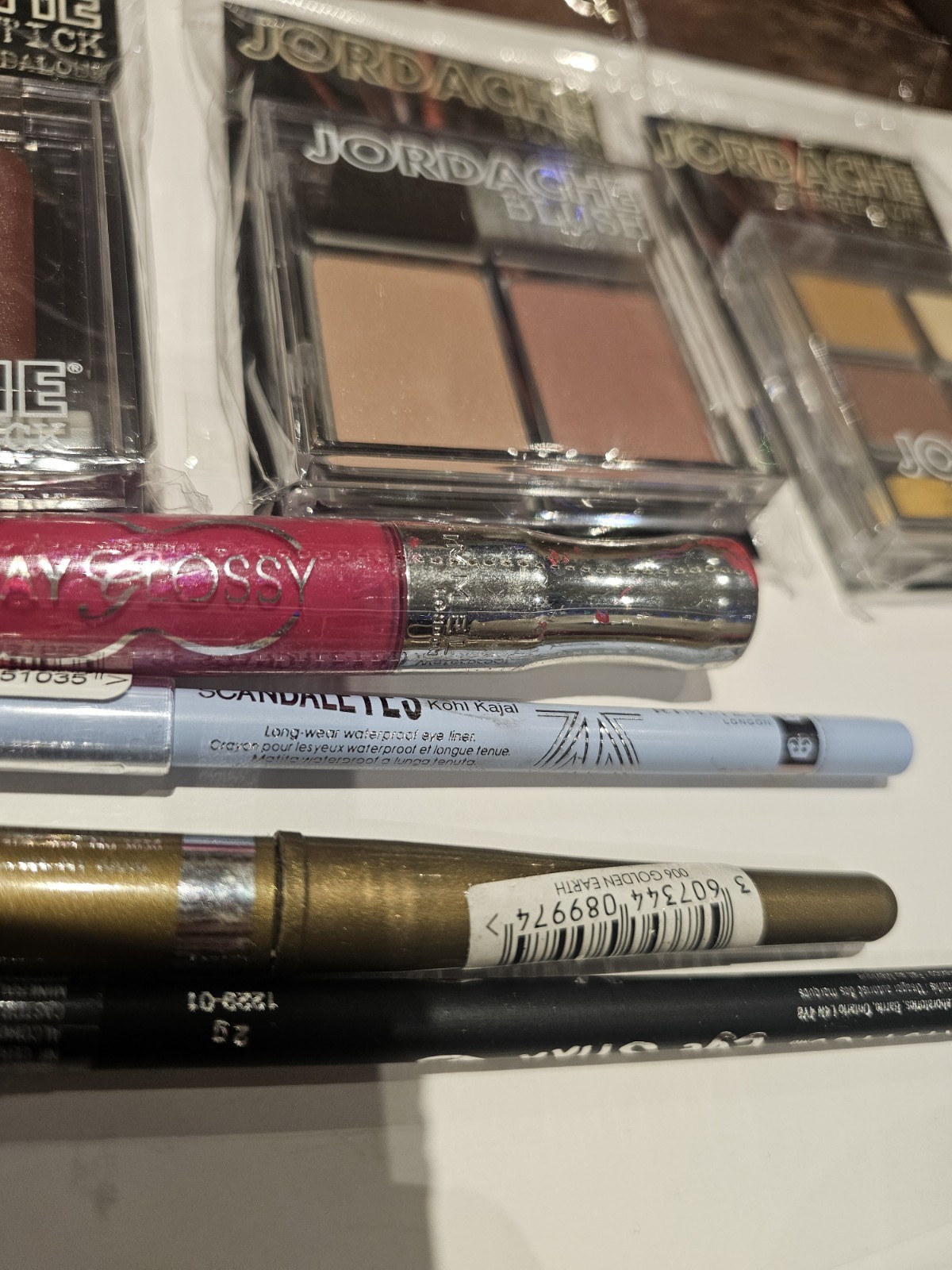 Assorted Makeup Lot 8 Pcs Jane Rimmel Jordache Eyeliner Lip Gloss Blush