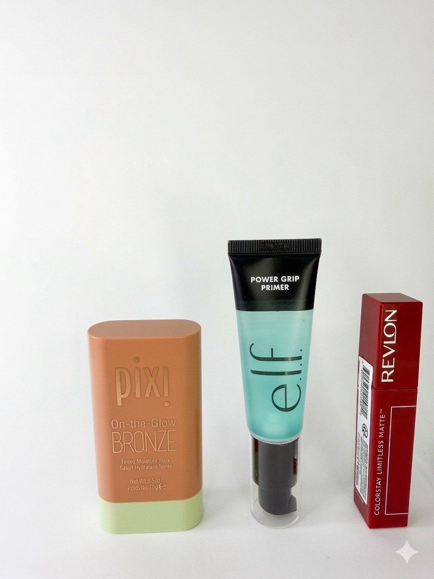 Pixi On-the-Glow Bronze, e.l.f. Power Grip Primer, Revlon, Maybelline Lot